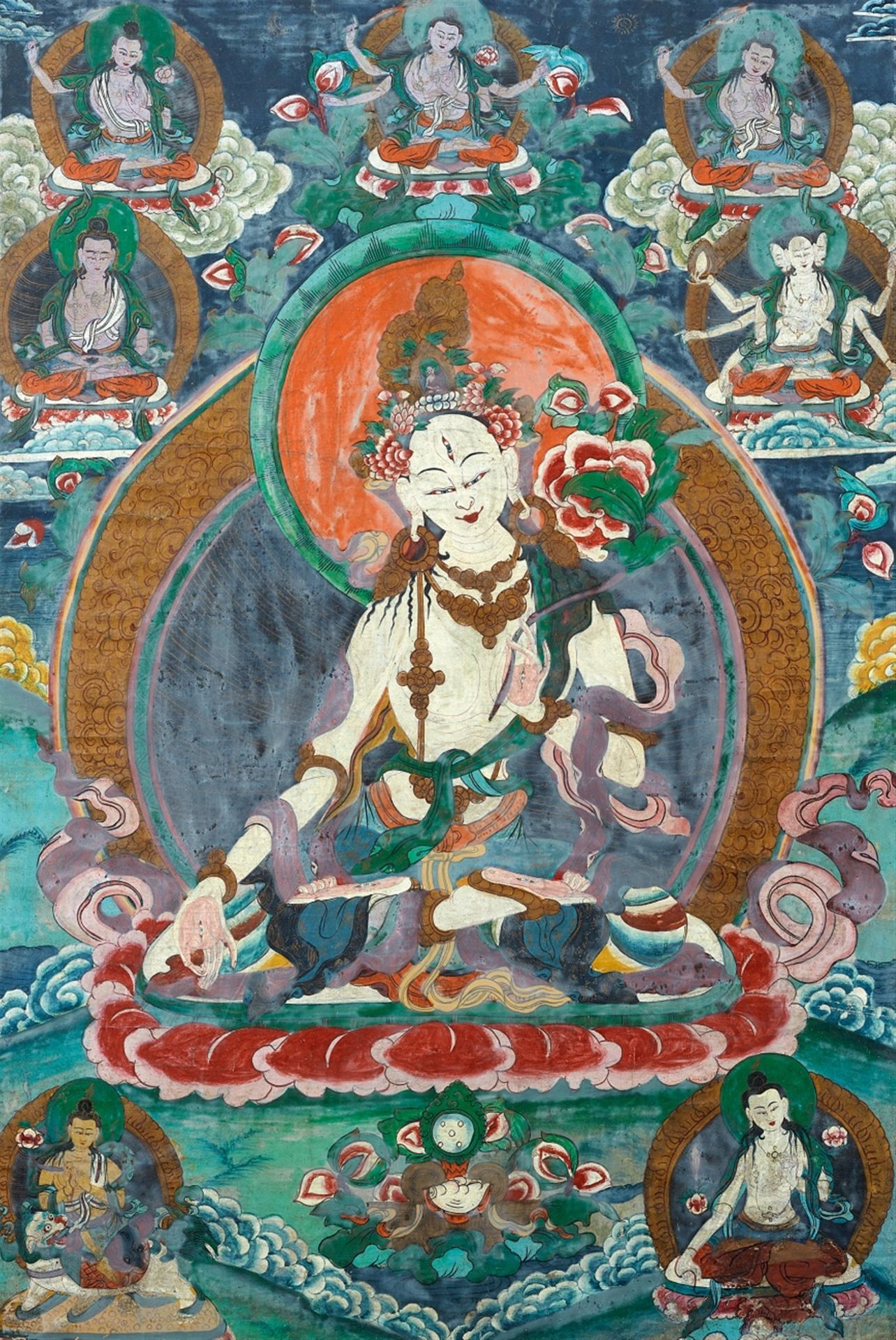 Thangka der Weißen Tara. Tibet. Um 1900