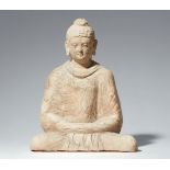 Buddha Shakyamuni. Stucco. Aus einem Wandrelief. Afghanistan, Hadda. 3./4. Jh.