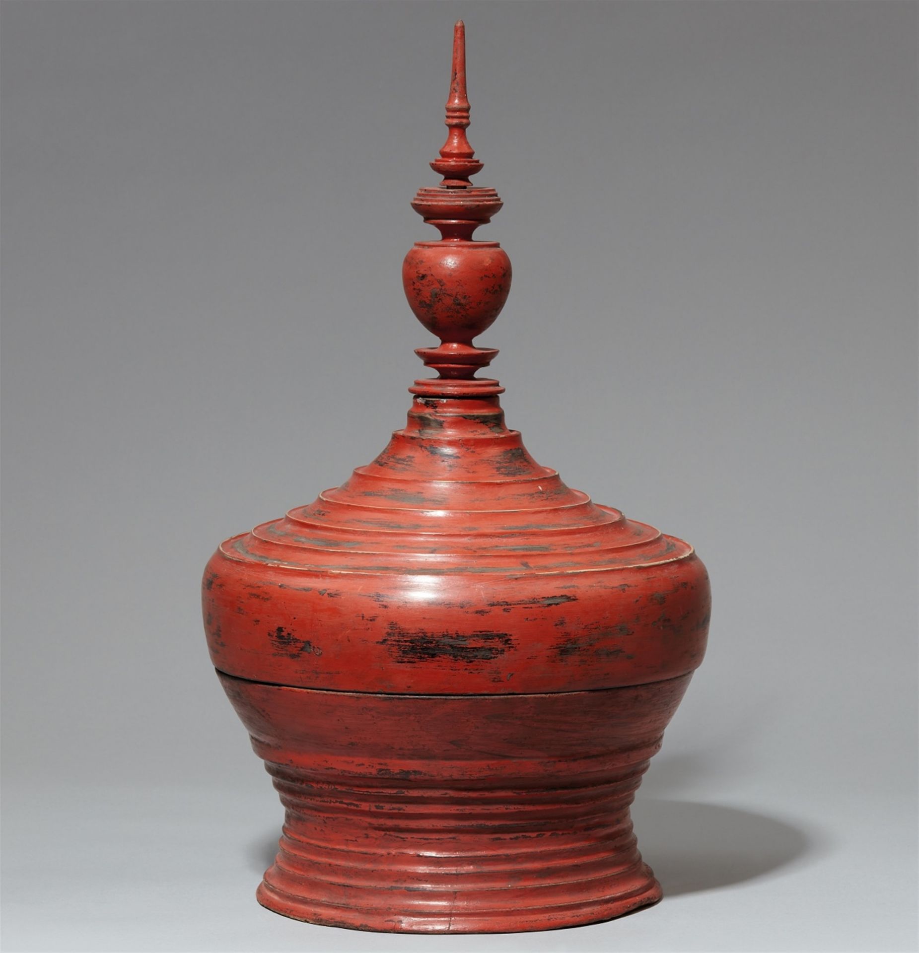 A large Shan state wood and lacquer offering vessel (hsun ok). Burma. 20th century