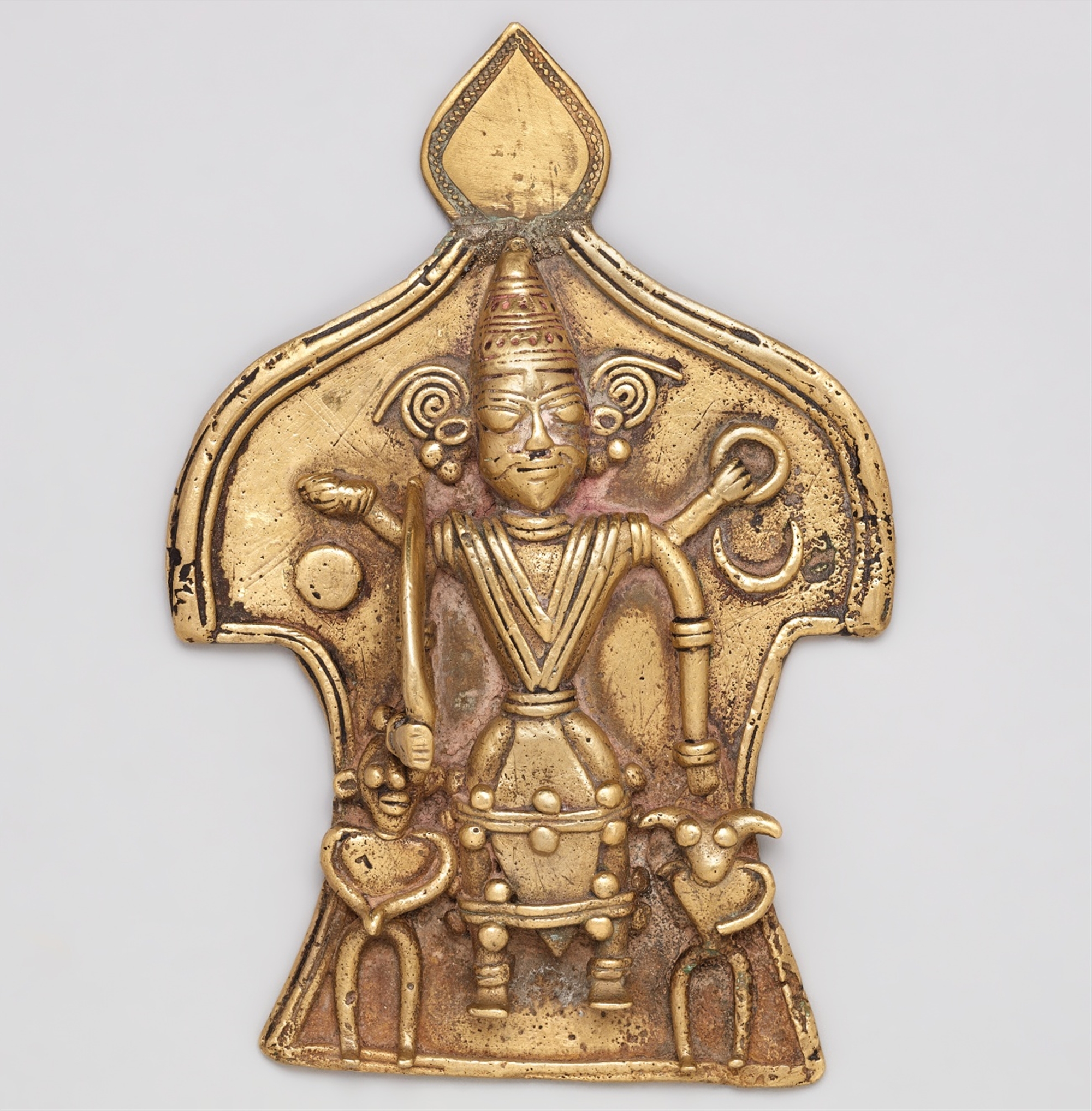 A Karnataka copper alloy plaque. Southern India. 19th century