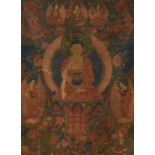 Thangka des Buddha Shakyamuni. Tibet. 18./19. Jh.