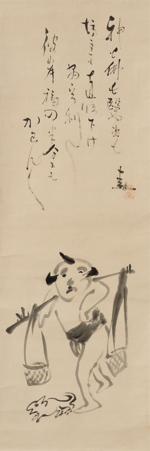 <BR>In der Art von Gibon Sengai (1750-1837), Yoshinori, um 1900 und unidentifizierter Maler