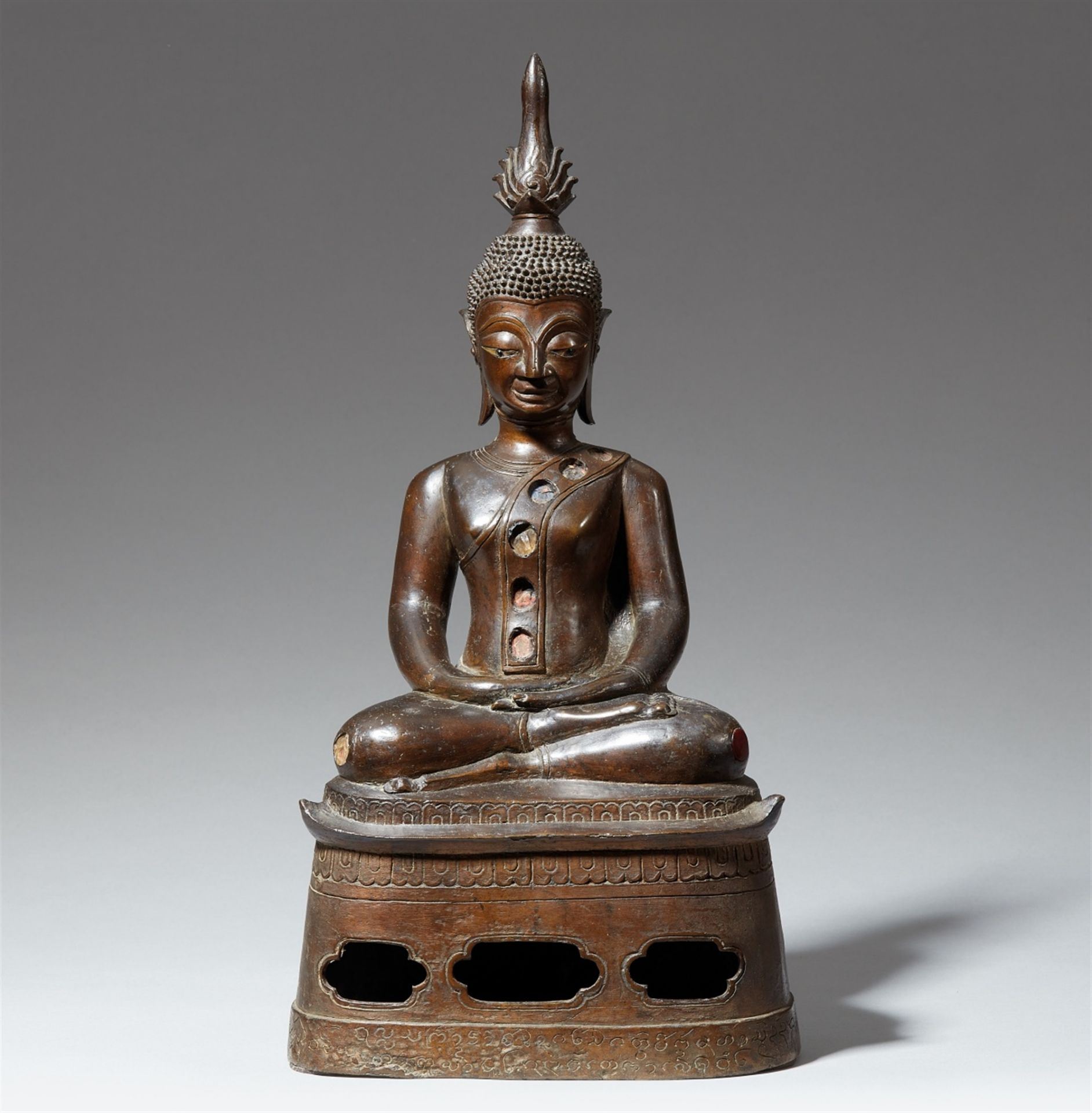 Buddha Shakyamuni. Bronze. Laos. Datiert 1869