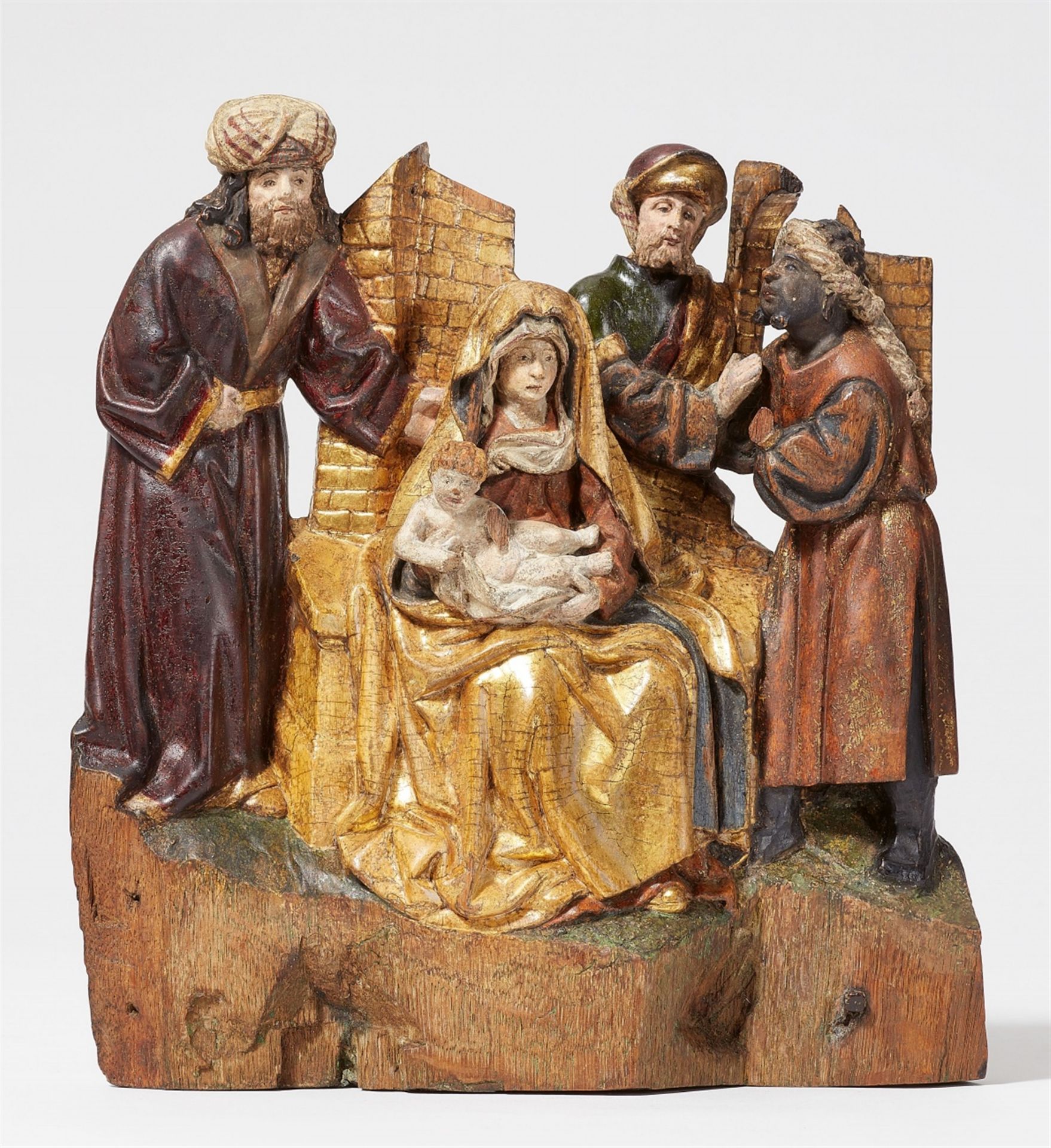 A carved wood relief with the adoration of the Magi, circle of Jan Bormans