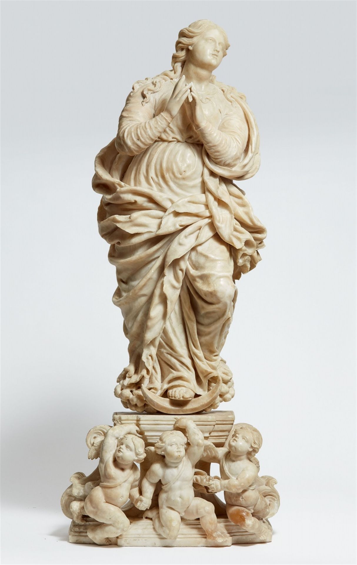 An alabaster figure of the Madonna Immaculata
