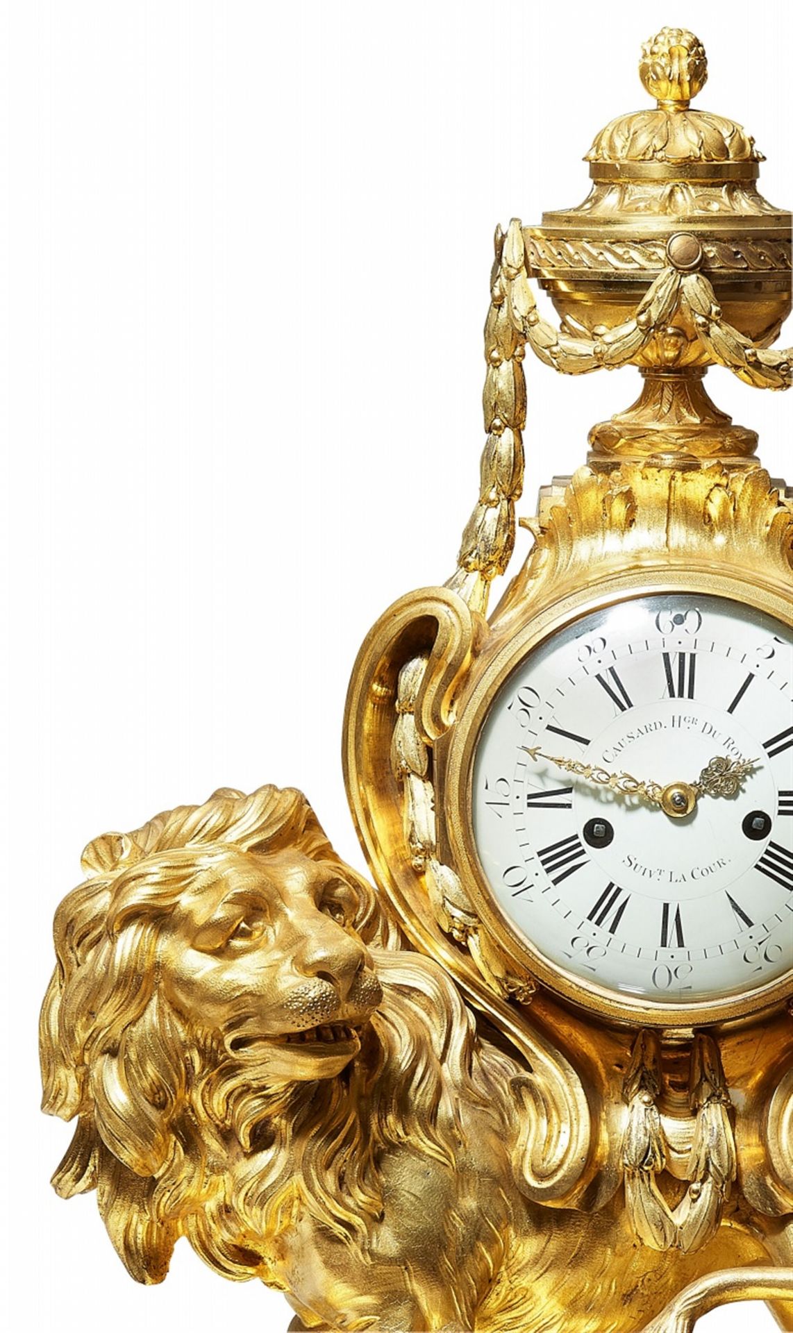 A Parisian ormolu pendulum clock with a lion - Image 2 of 2