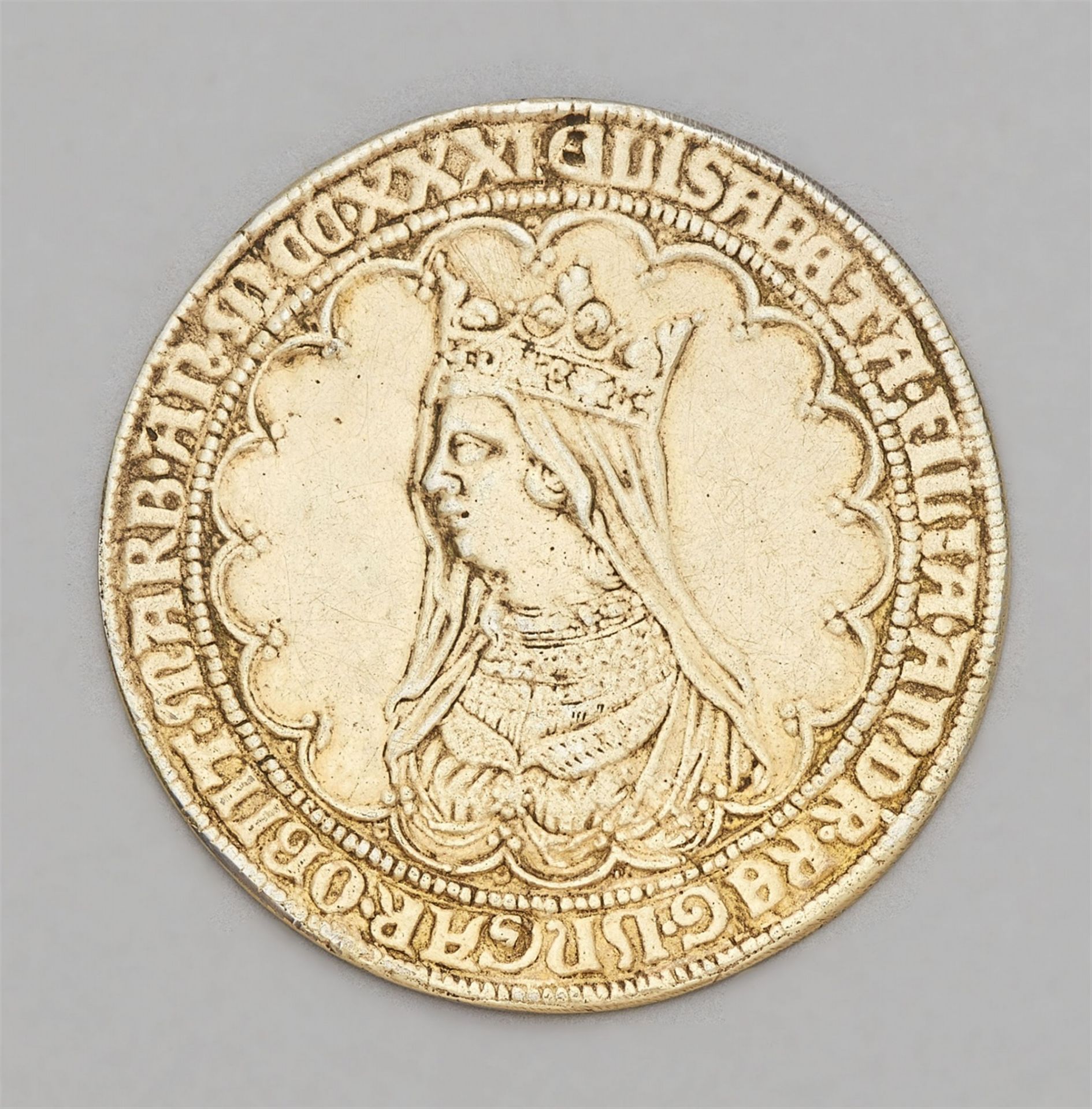 A silver gilt medallion commemorating Saint Elisabeth