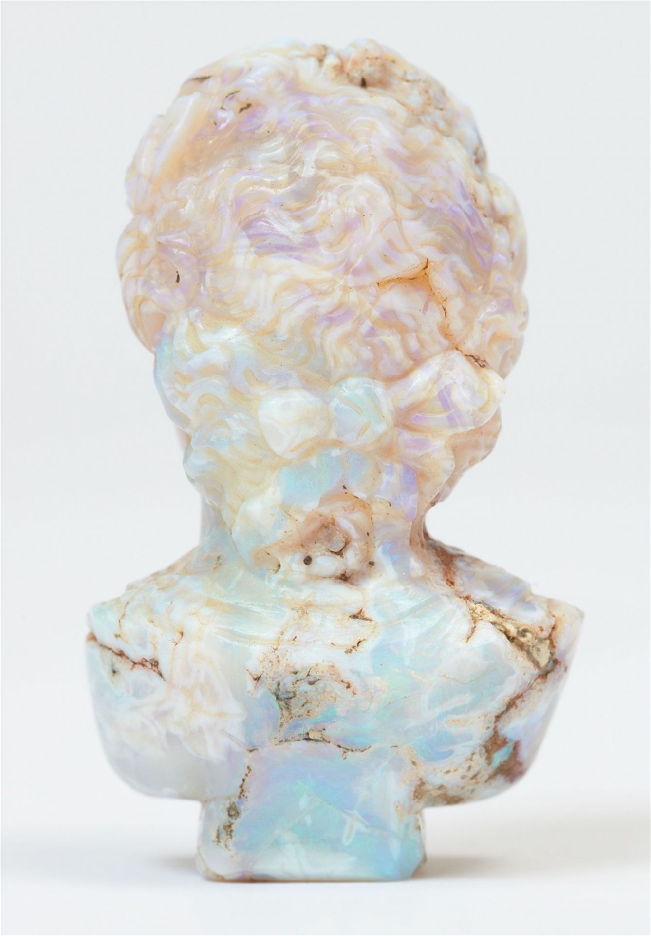 A rare miniature carved opal bust of a Roman emperor - Image 3 of 3