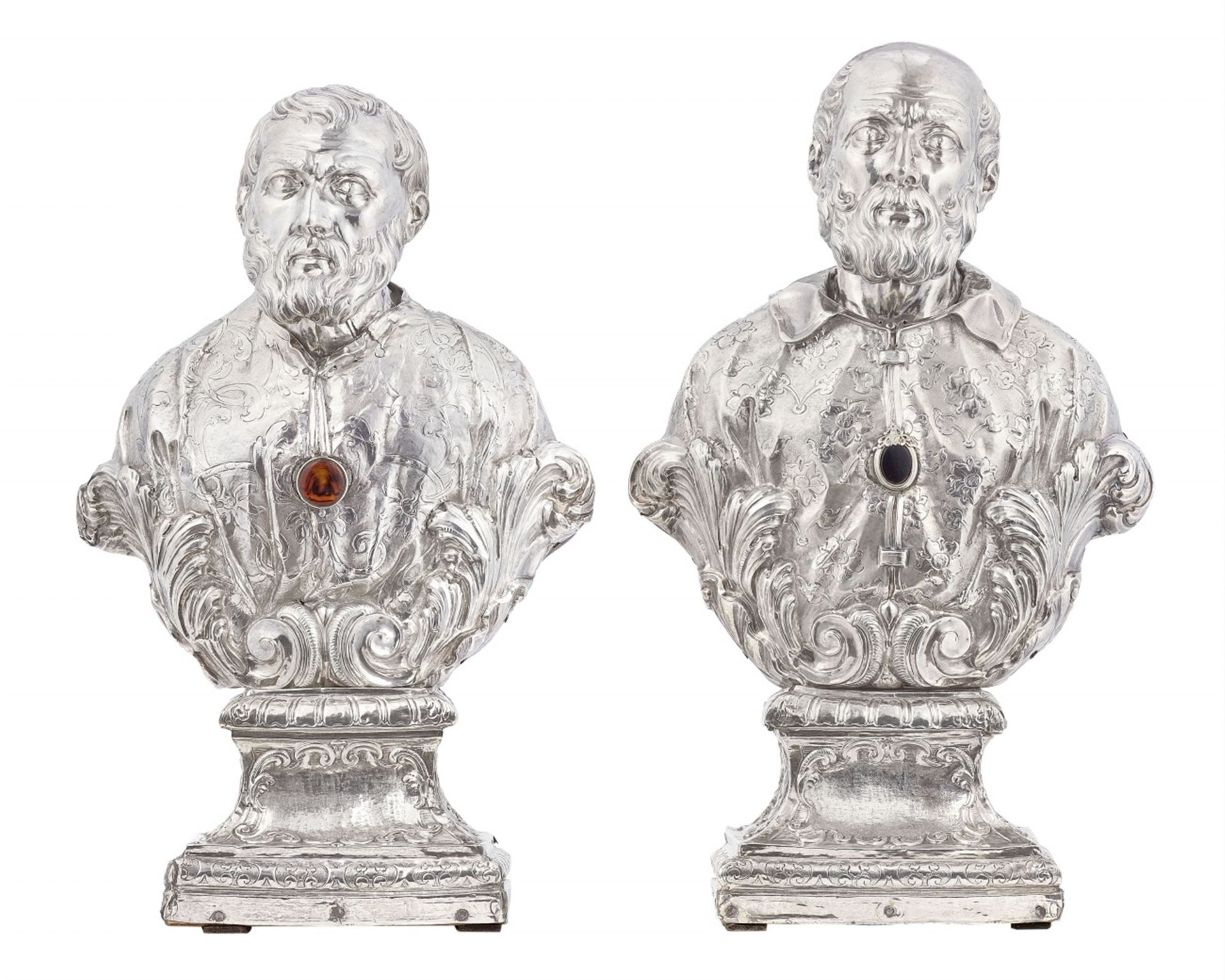 Two silver reliquary busts