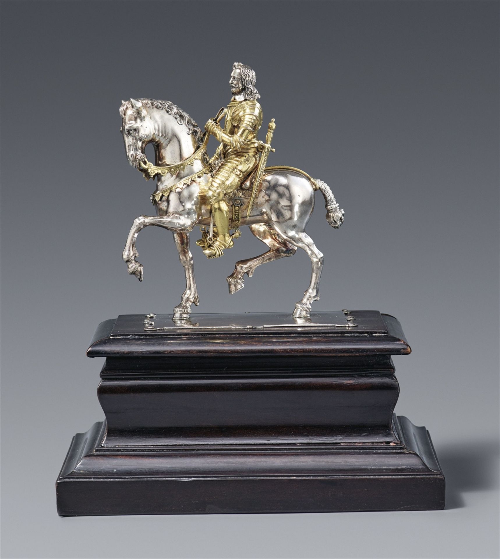 A small silver equestrian statue Emperor Ferdinand III - Image 3 of 3