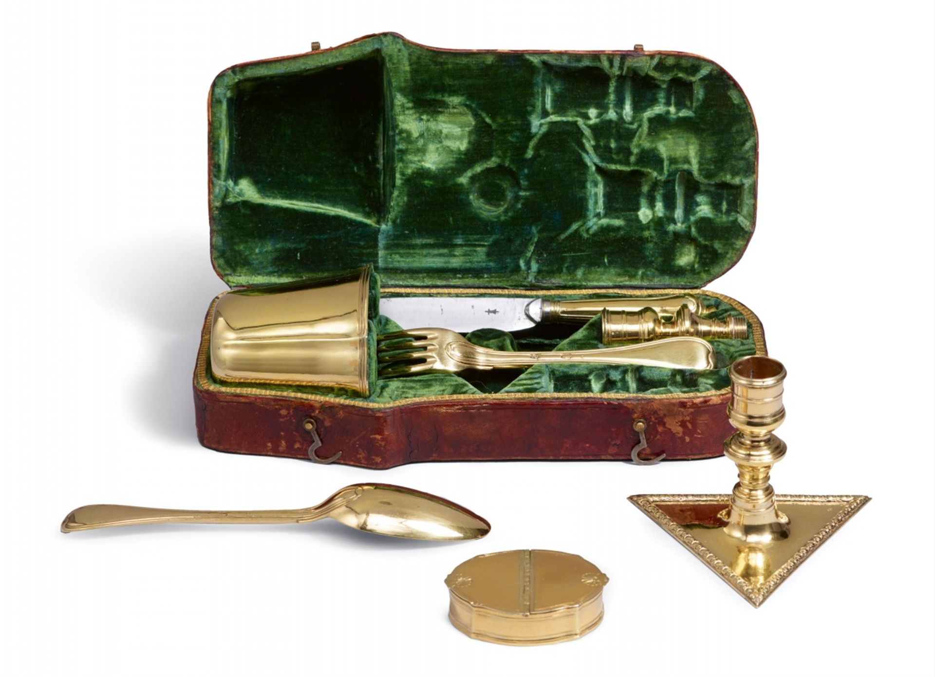 A Strasbourg silver gilt travel cutlery set - Image 3 of 3