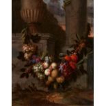 Flämischer Meister des 17. Jahrhunderts, Girlanden mit Blumen und Früchten, Gemälde