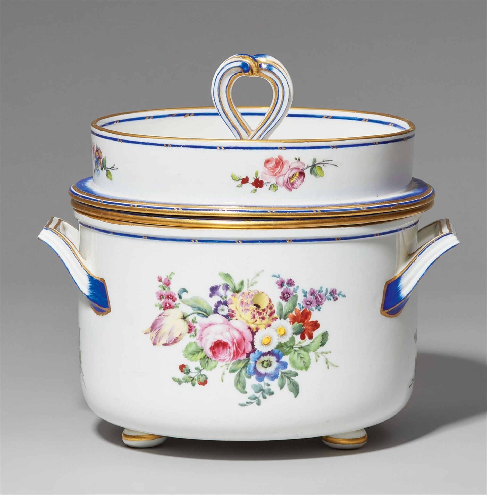 A Sèvres soft-paste porcelain wine cooler from a service with bouquets