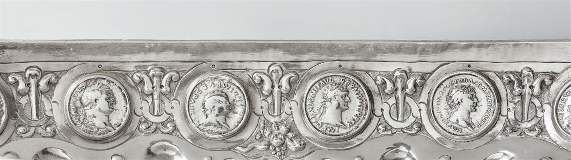 An Antwerp Renaissance silver bowl with Roman coins - Image 4 of 7