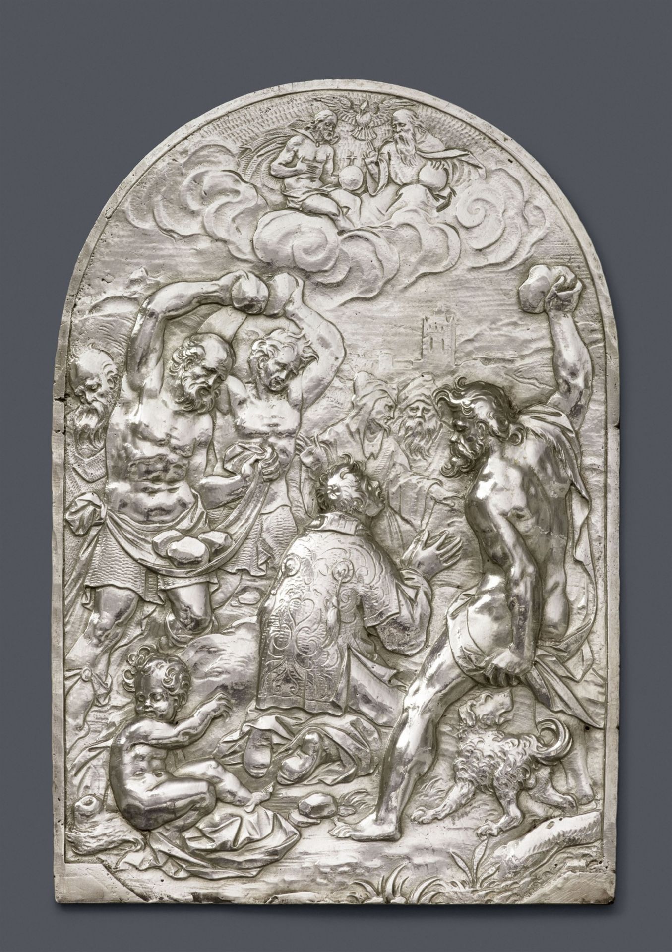 A silver relief with the martyrdom of St. Stephen