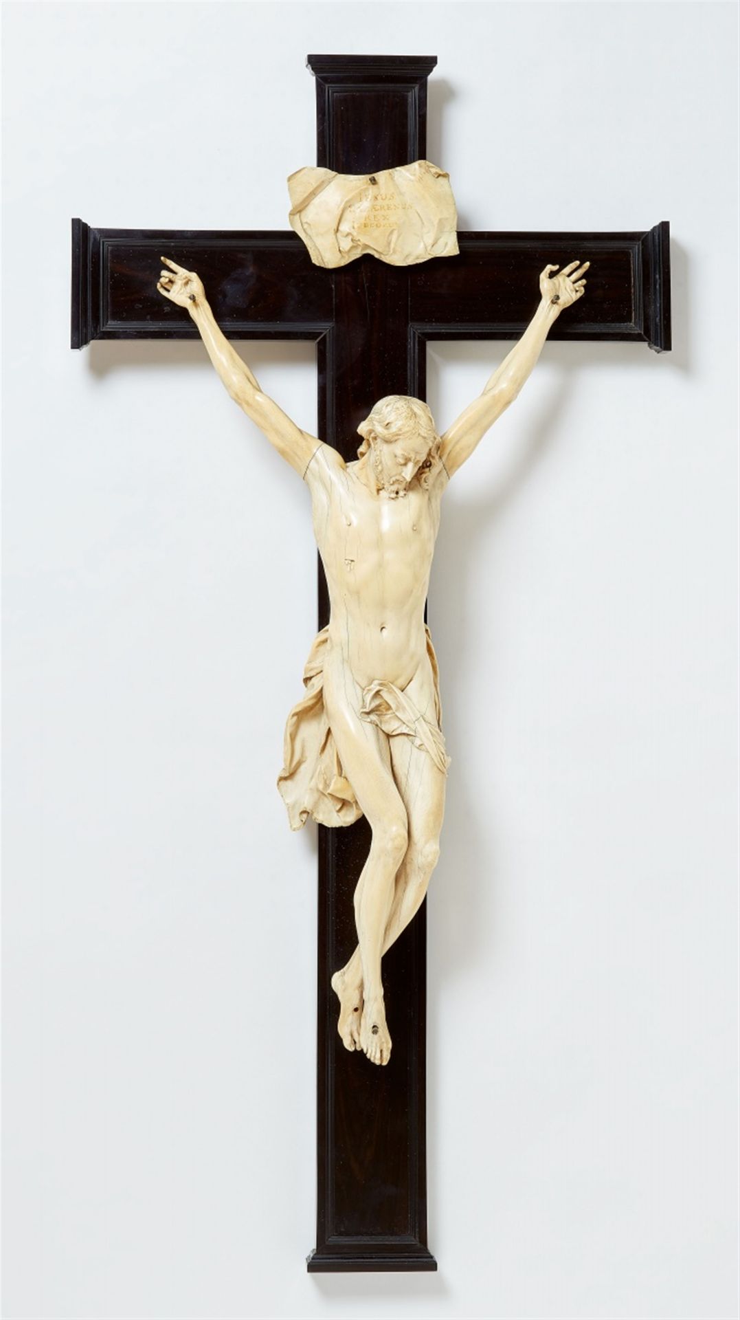 A carved ivory Corpus Christi, attributed to Mattheus van Beveren