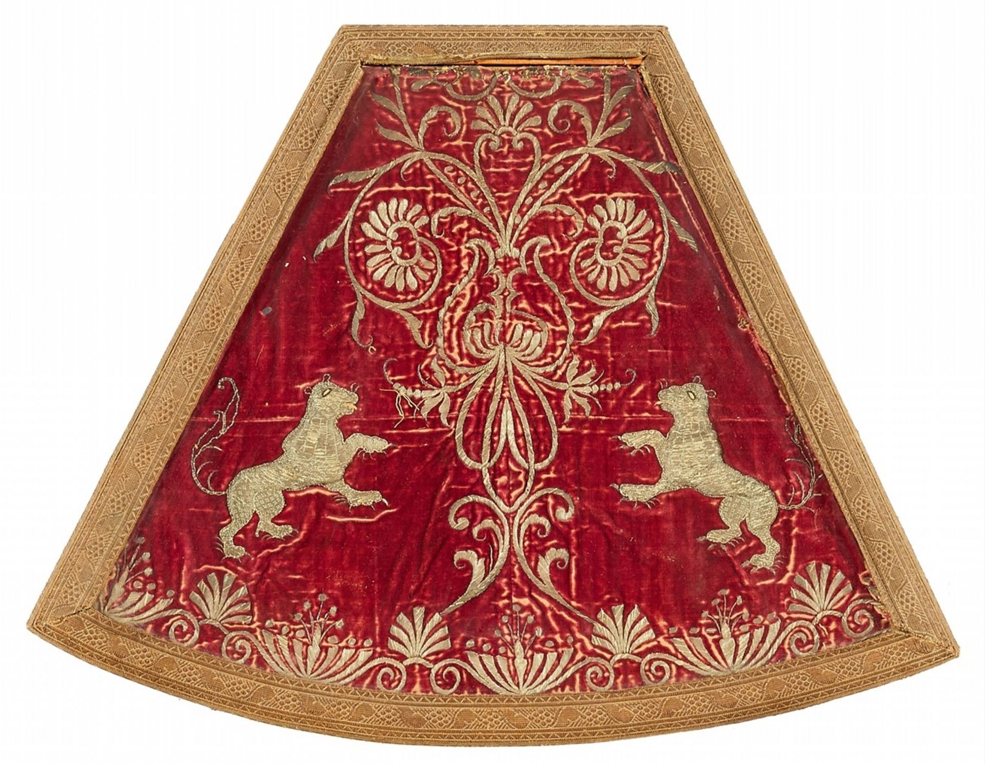 A Spanish embroidered cope ornament