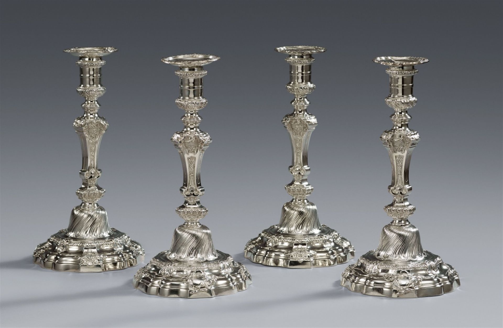 An exceptional set of Parisian silver candlesticks - Image 8 of 8