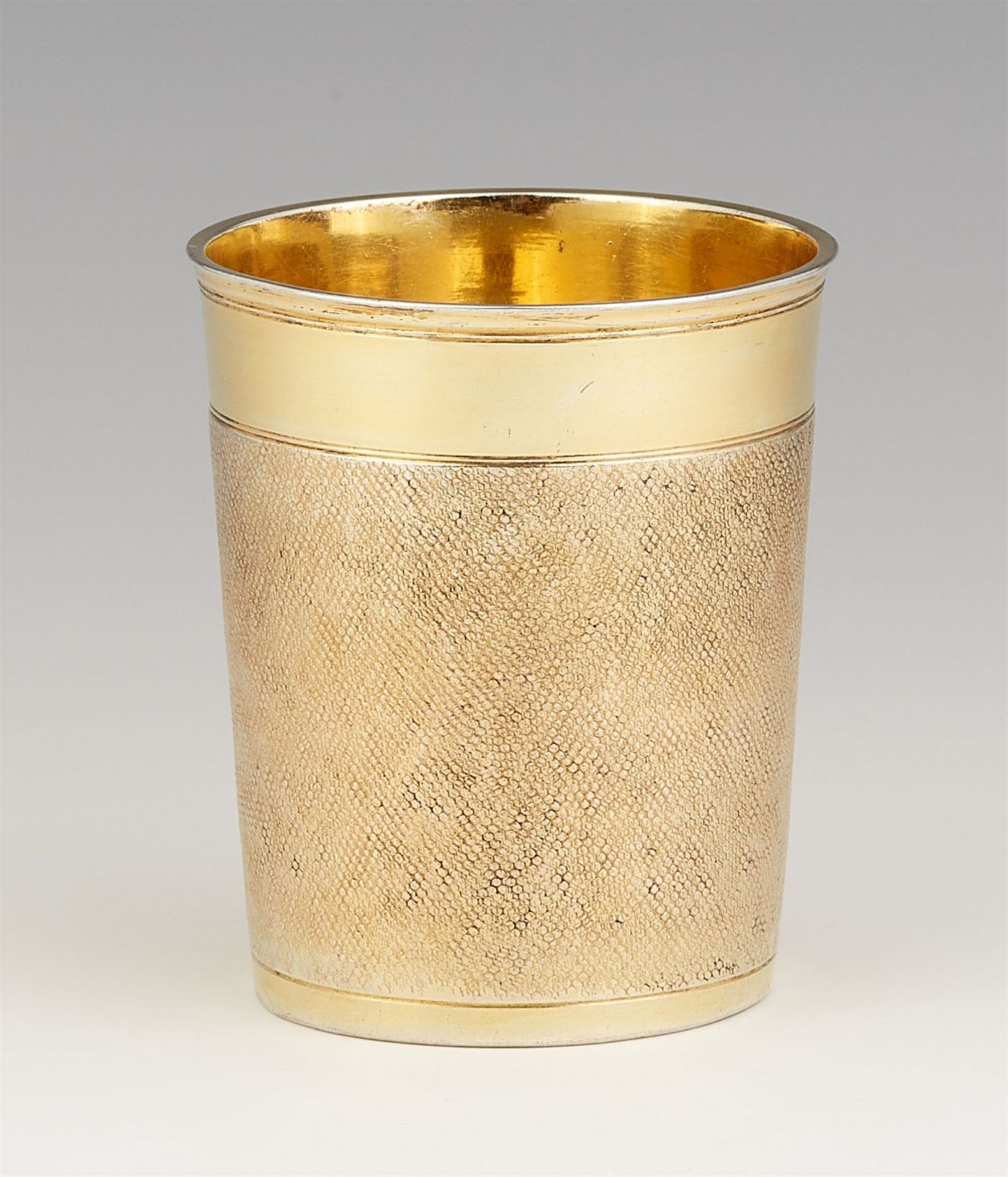 A Frankfurt silver gilt snakeskin beaker