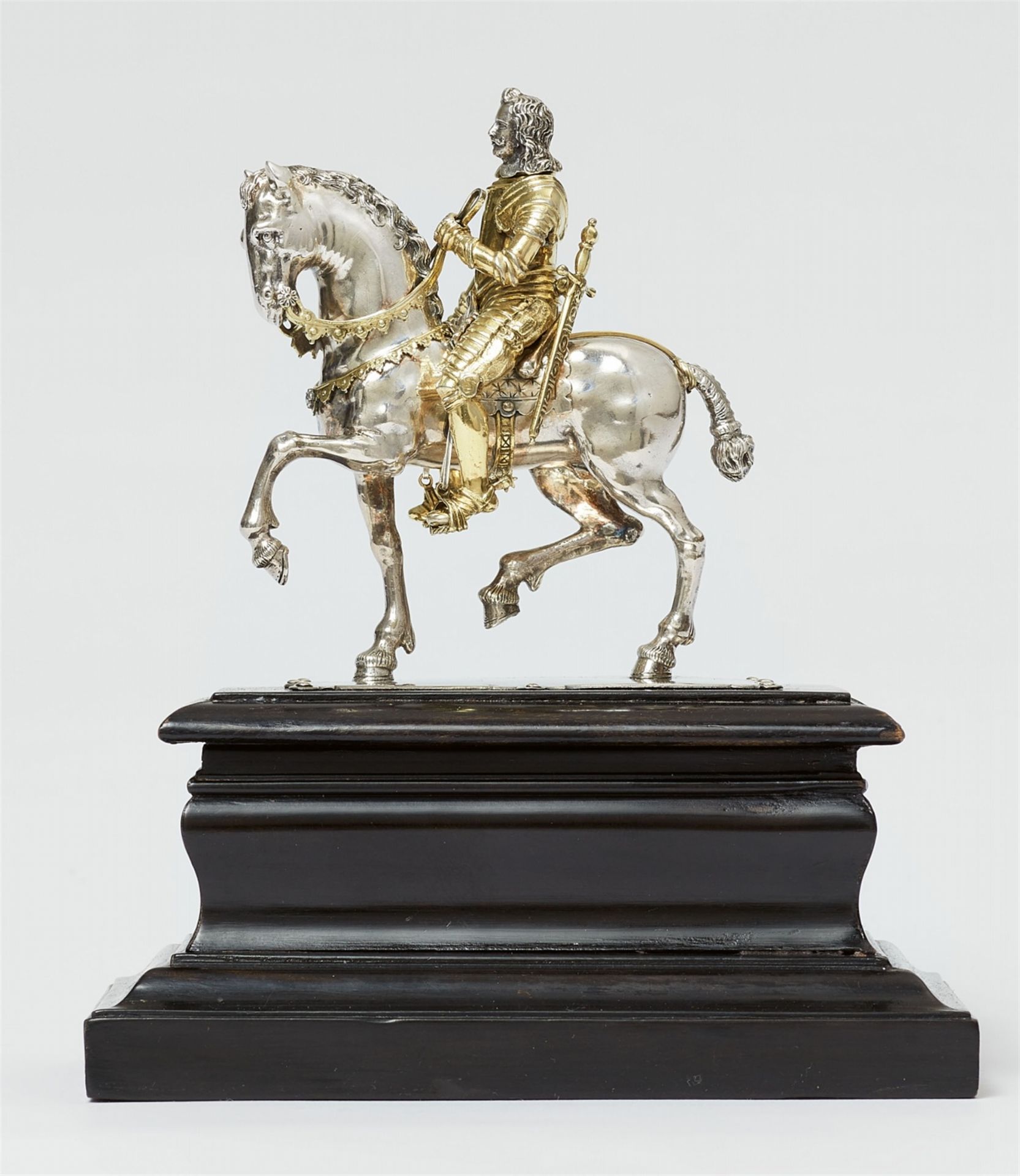 A small silver equestrian statue Emperor Ferdinand III
