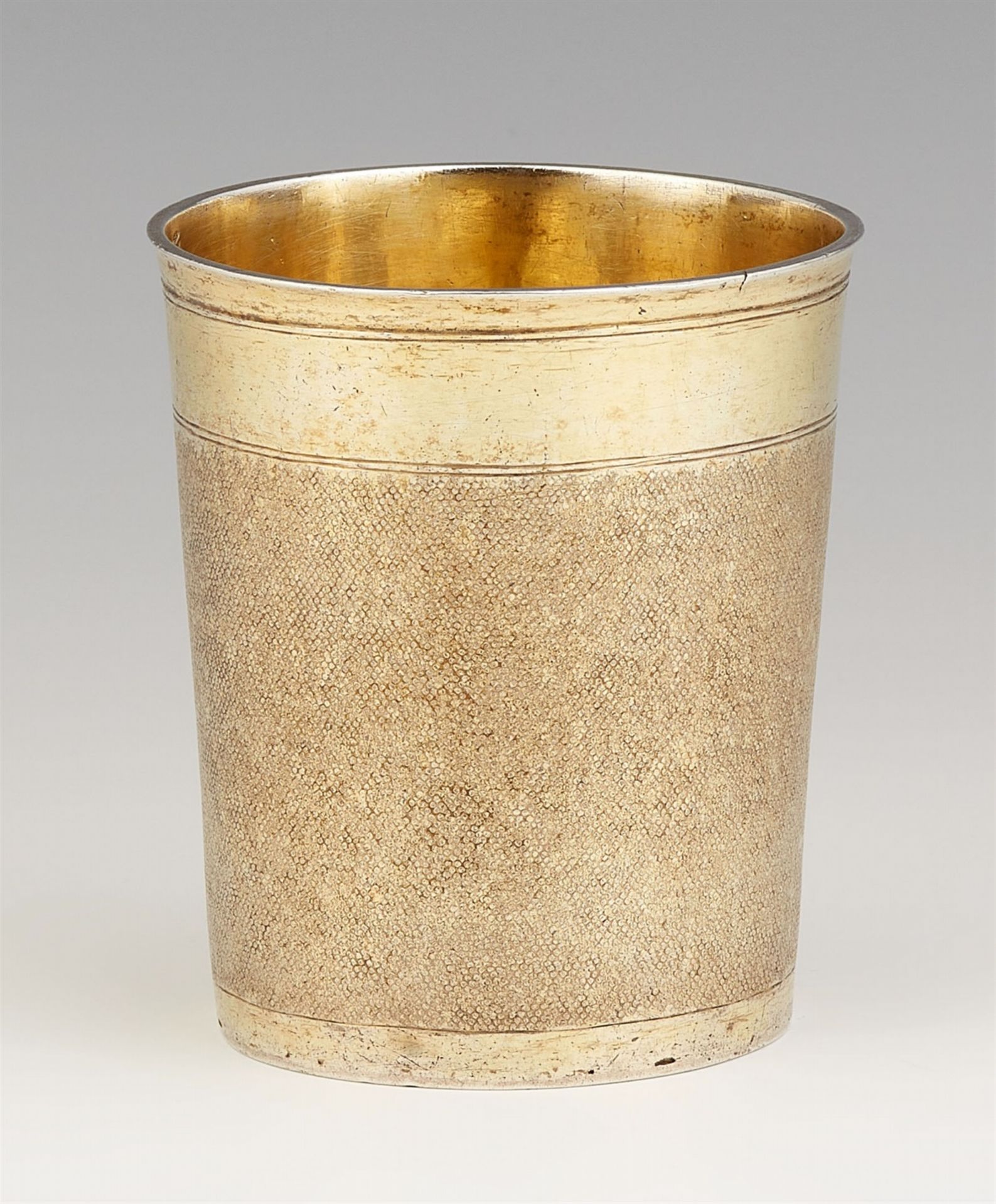 A Strasbourg silver gilt snakeskin beaker