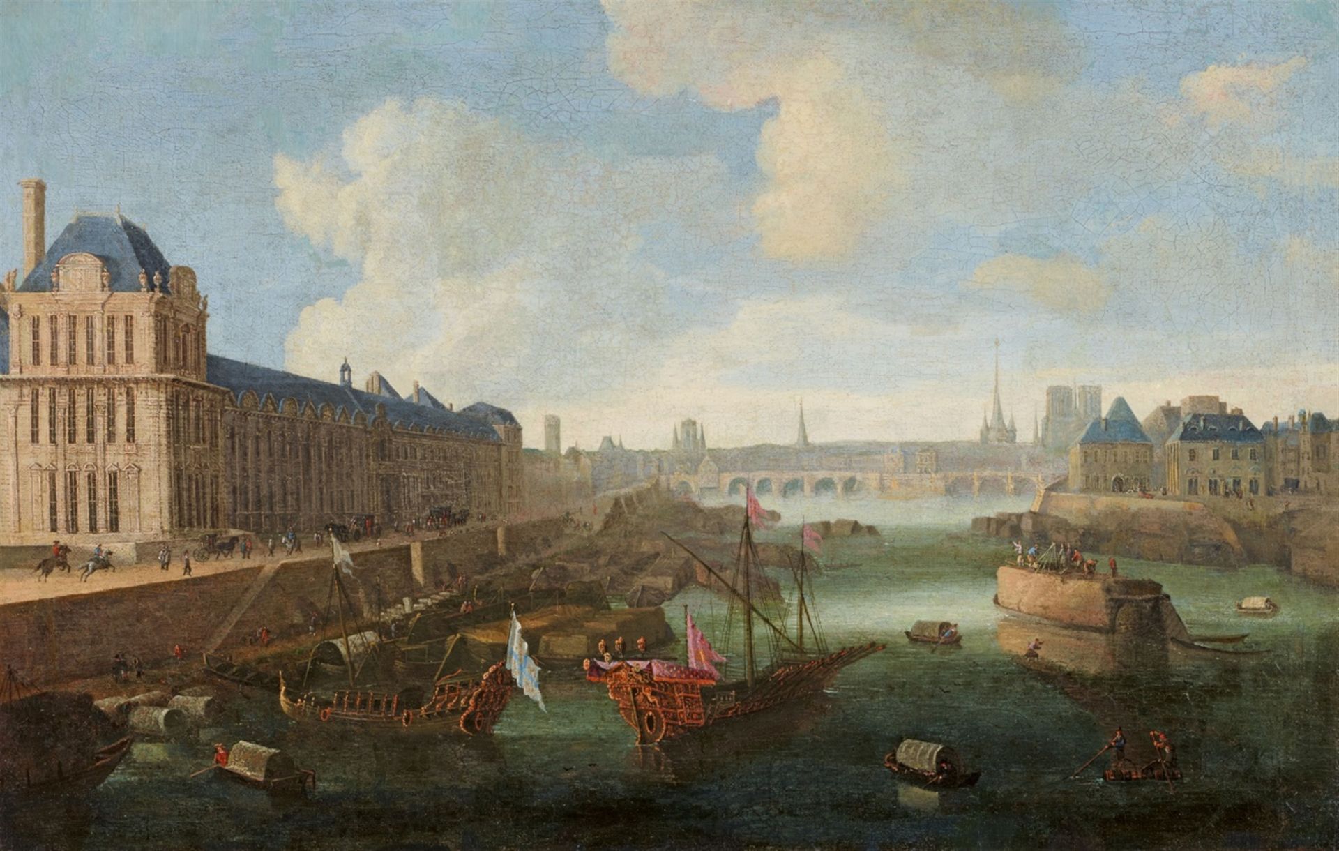 French or Netherlandish School, 17th Century, Construction of the “Pont Royal” Bridge in Paris