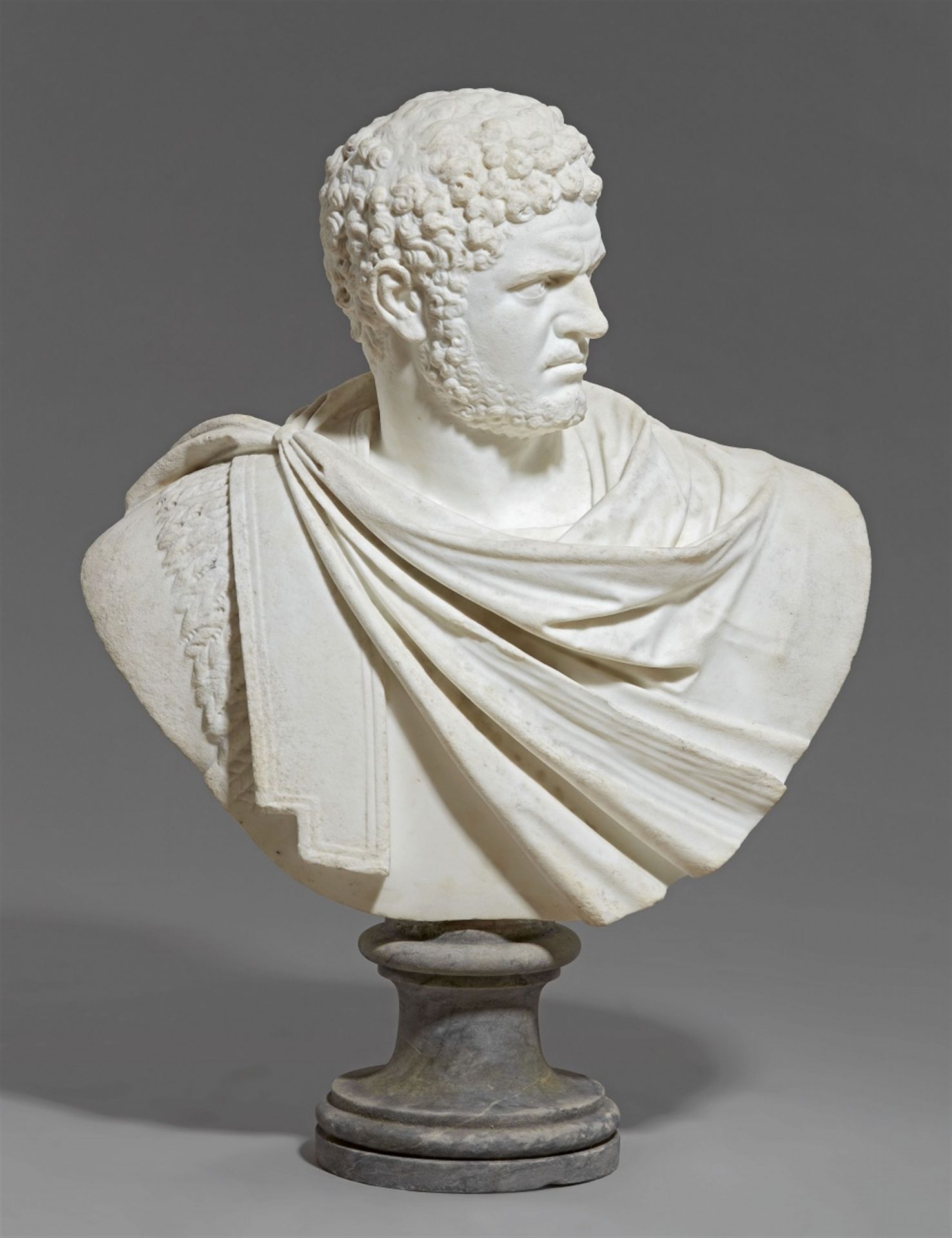 A Roman marble bust of Emperor Caracalla