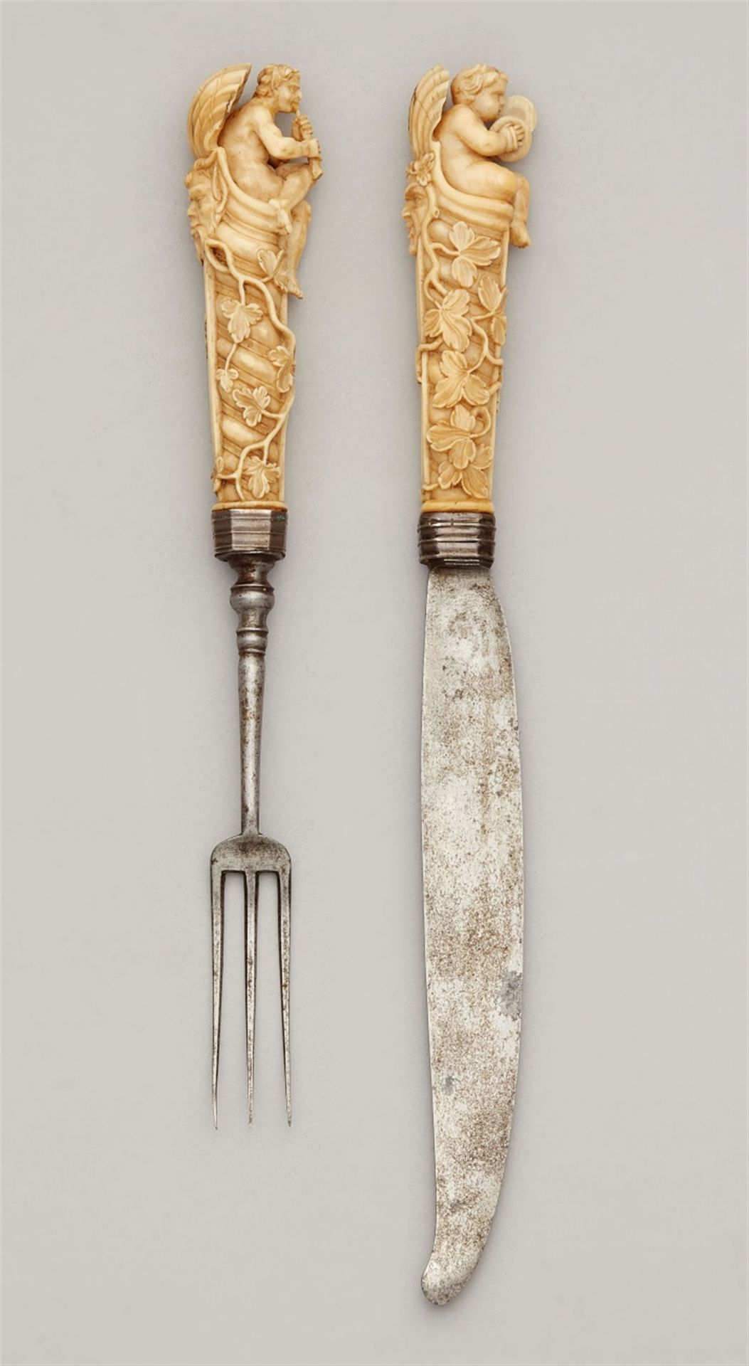 A Baroque ivory cutlery set