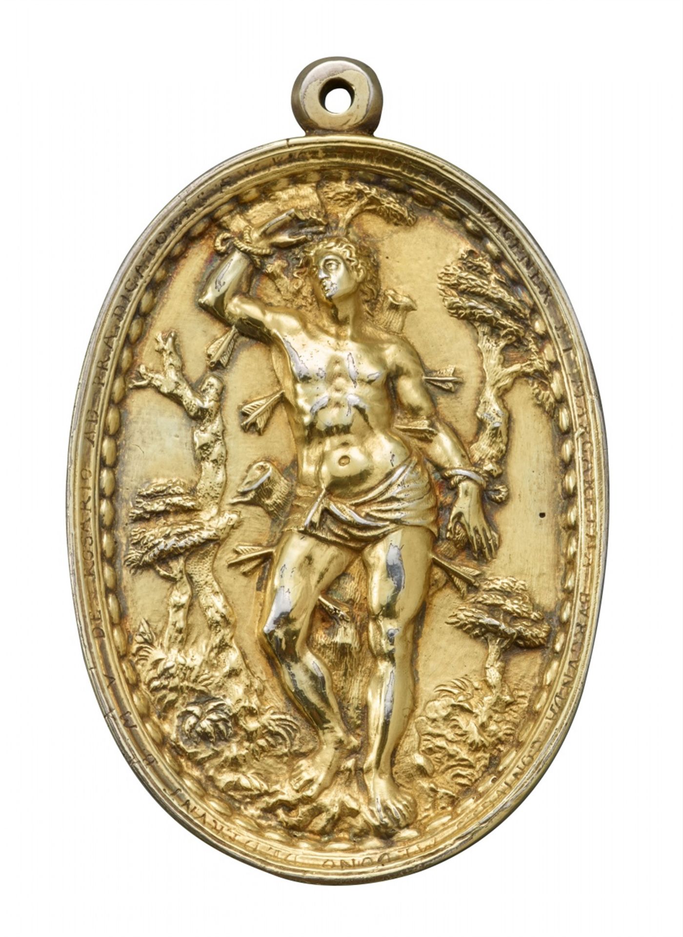 A silver plaque with Saint Sebastian - Image 3 of 3