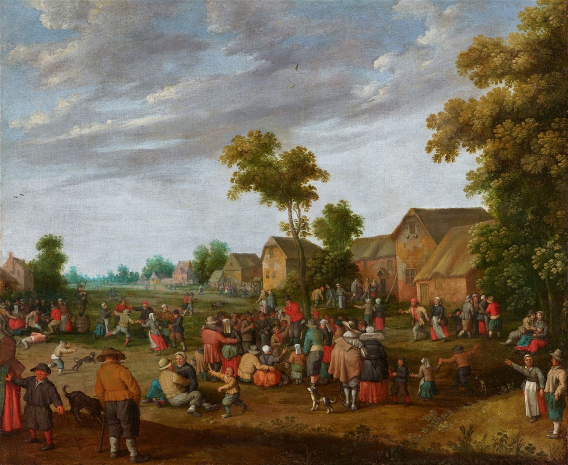 Joost Cornelisz. Droochsloot, Village Landscape with Peasant Festivities