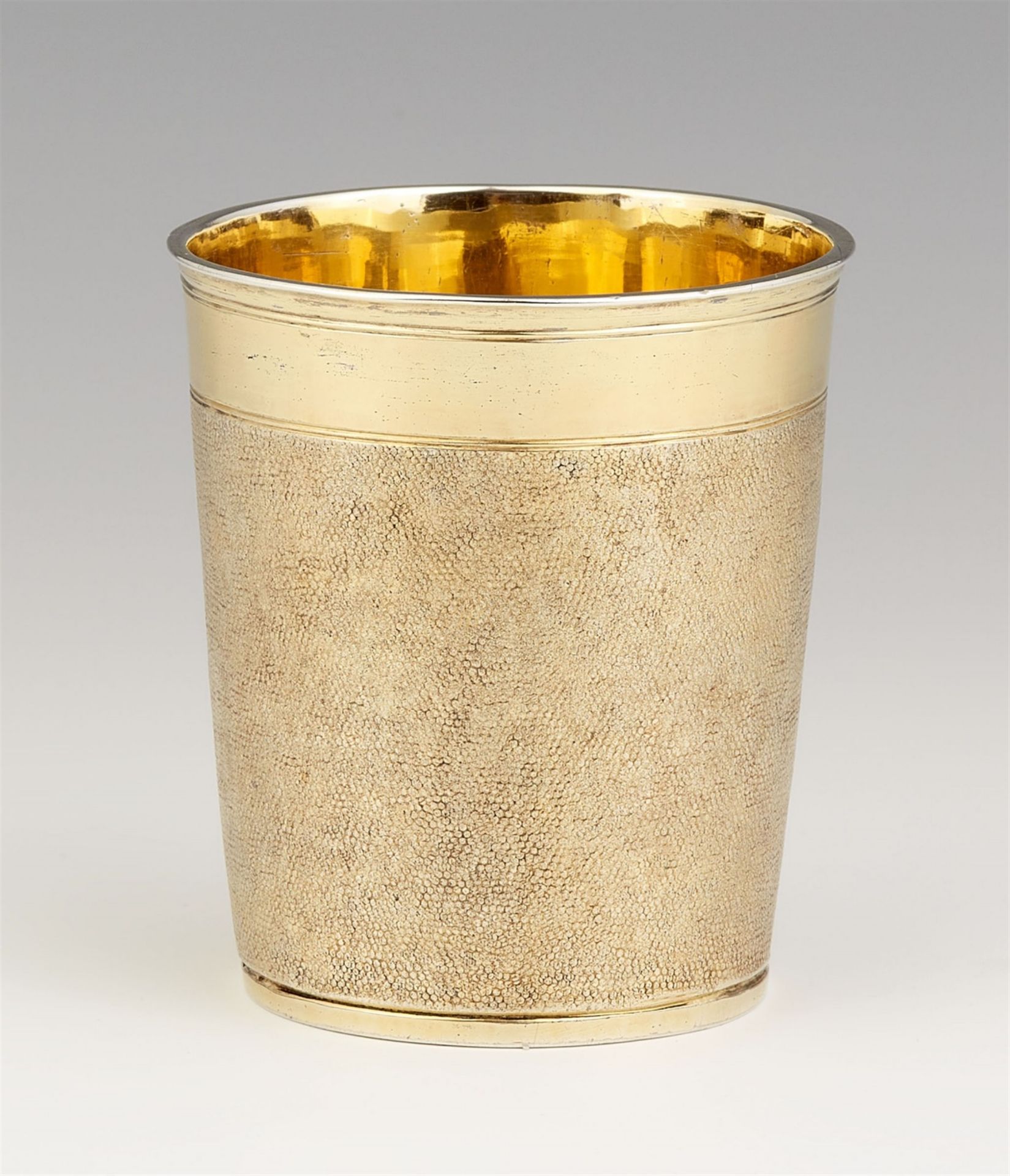 An Augsburg parcel gilt silver snakeskin beaker