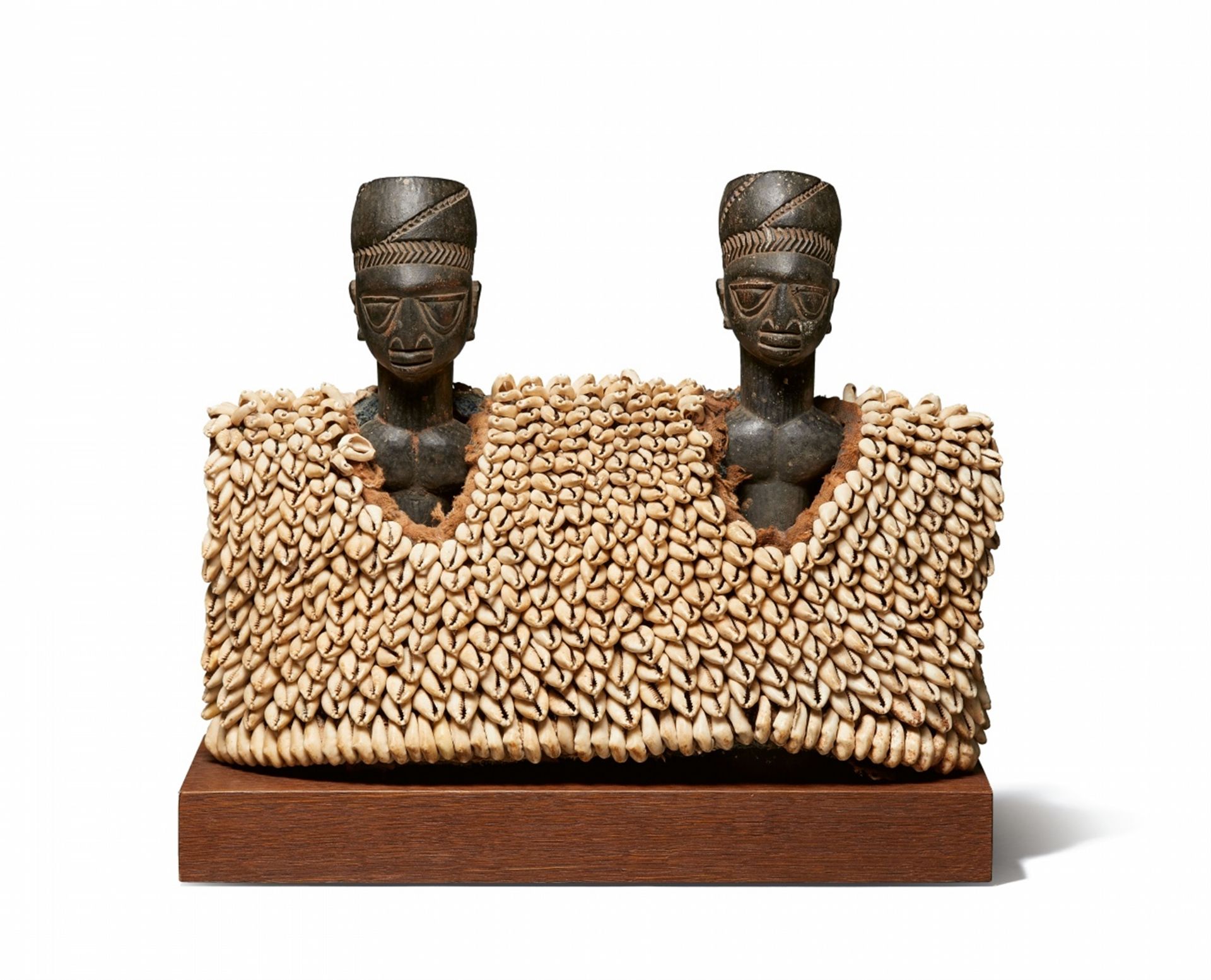 PAIR OF YORUBA TWIN FIGURES IN COWRIE SHELL COAT