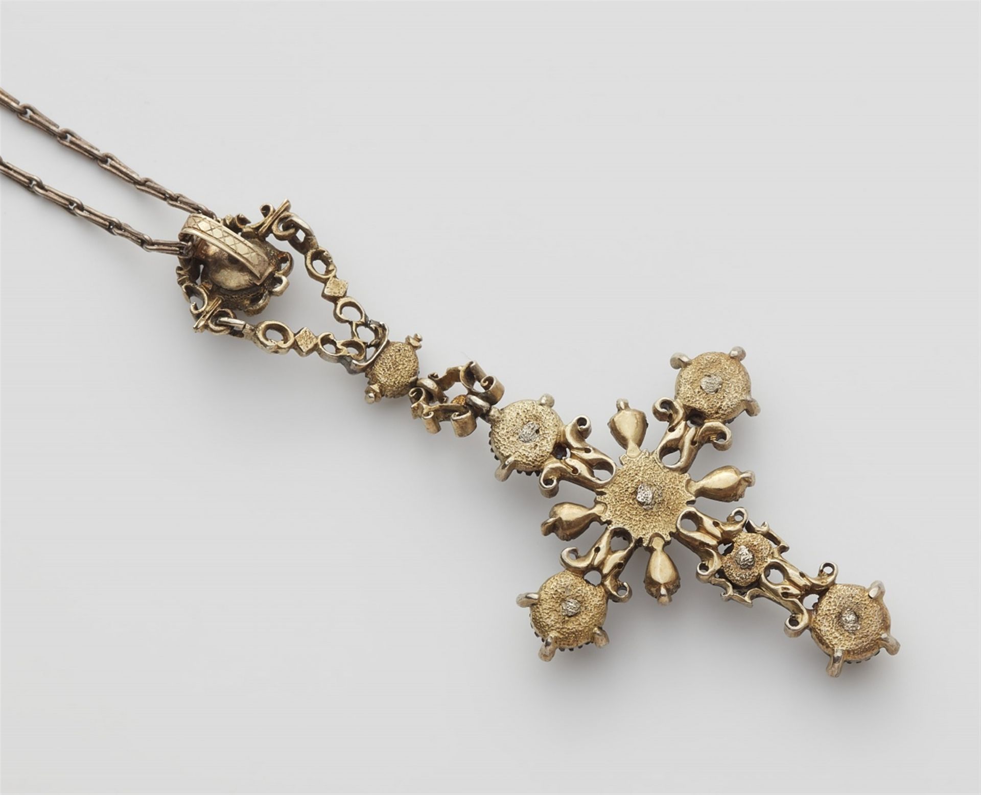 A Rococo parcel gilt silver cross pendant - Image 2 of 2