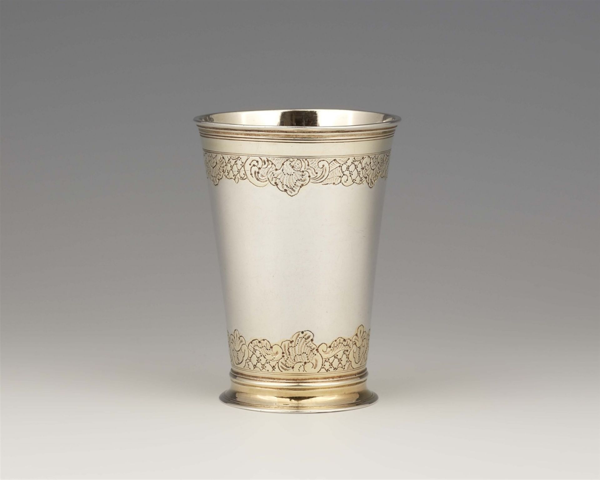 A parcel gilt Augsburg silver beaker