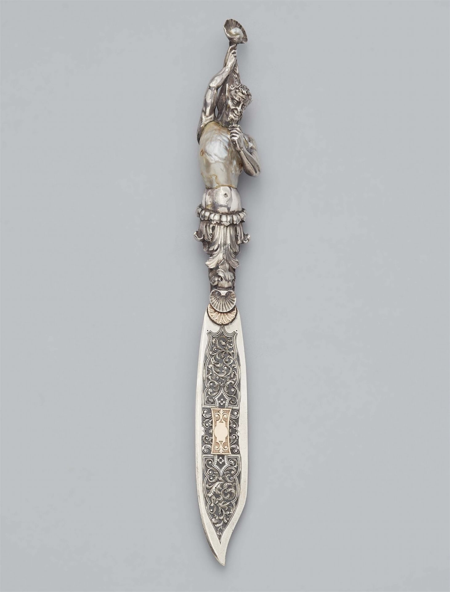 A Belle Epoque silver paper knife