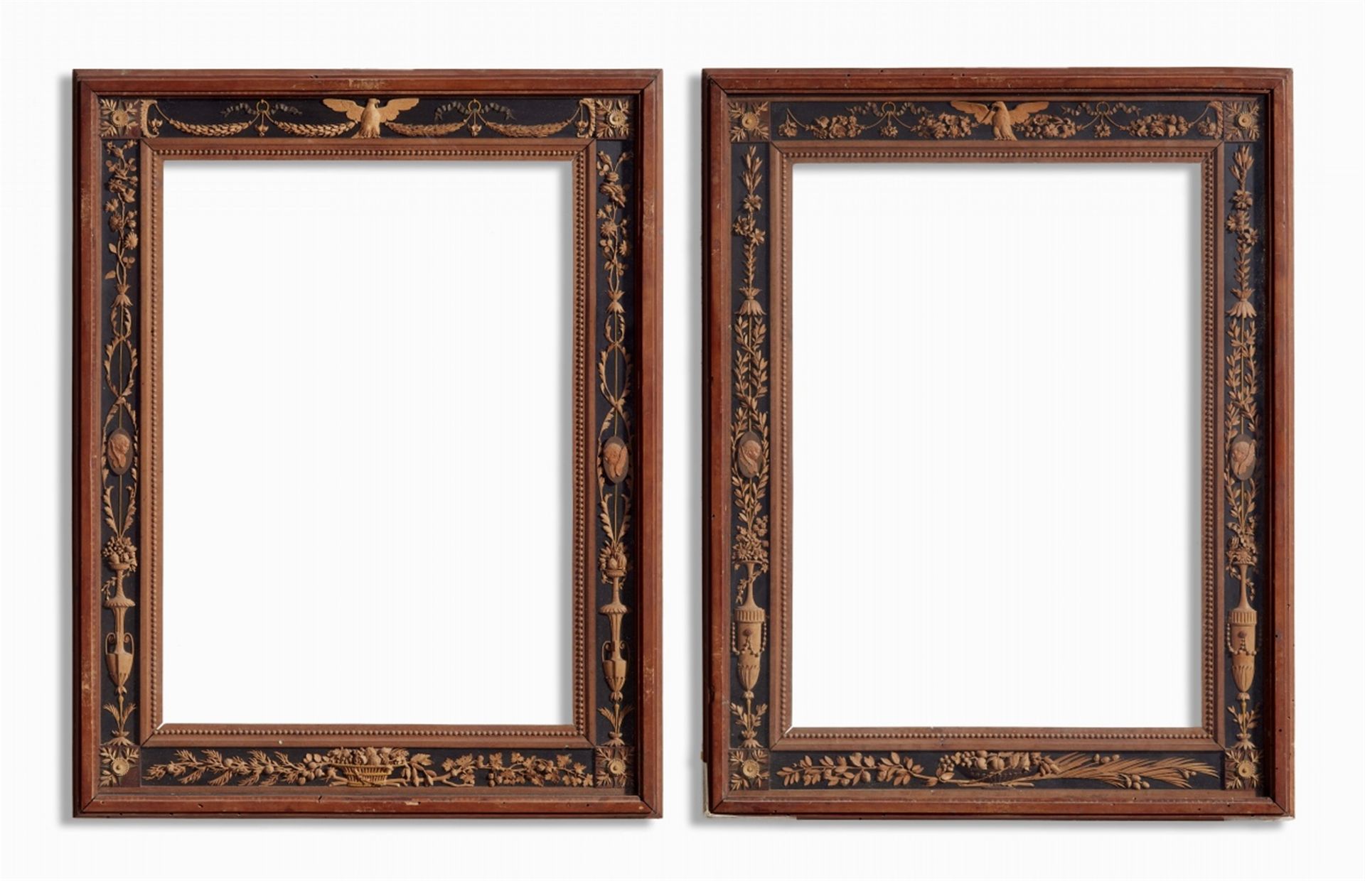 An important pair of carved limewood frames by Giuseppe Bonzanigo