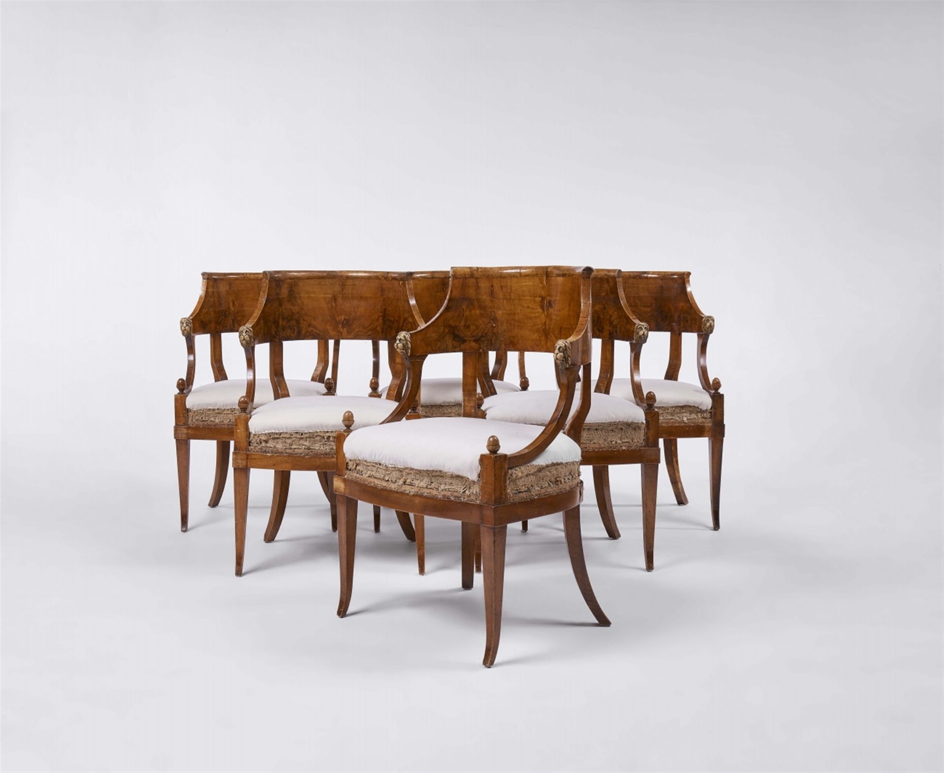 A set of six Empire fauteuils