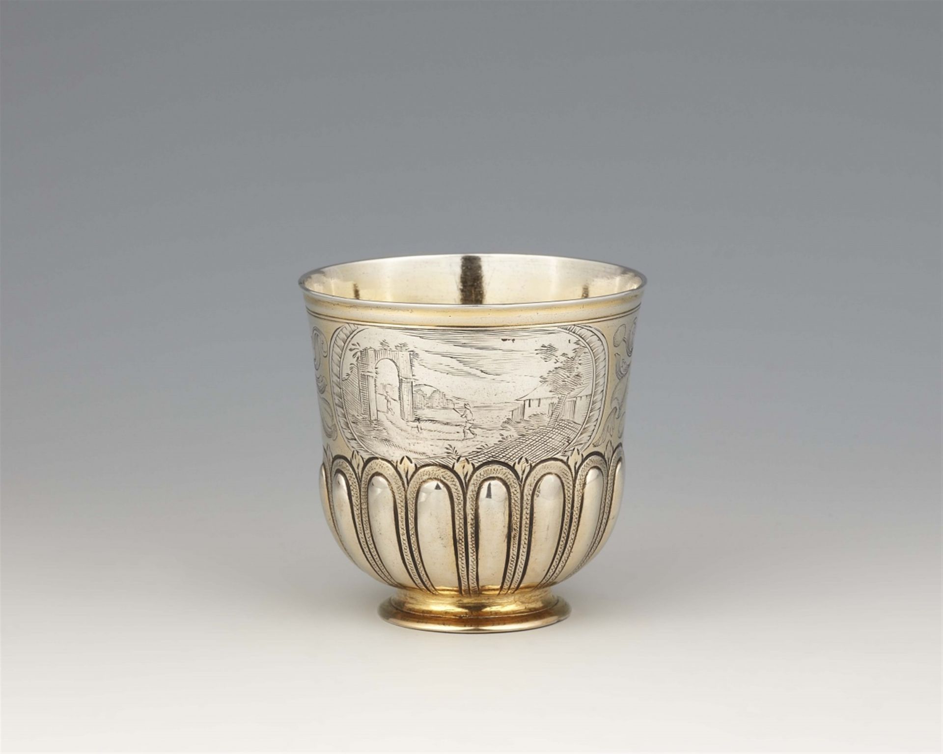 A parcel gilt Augsburg silver beaker - Image 3 of 3