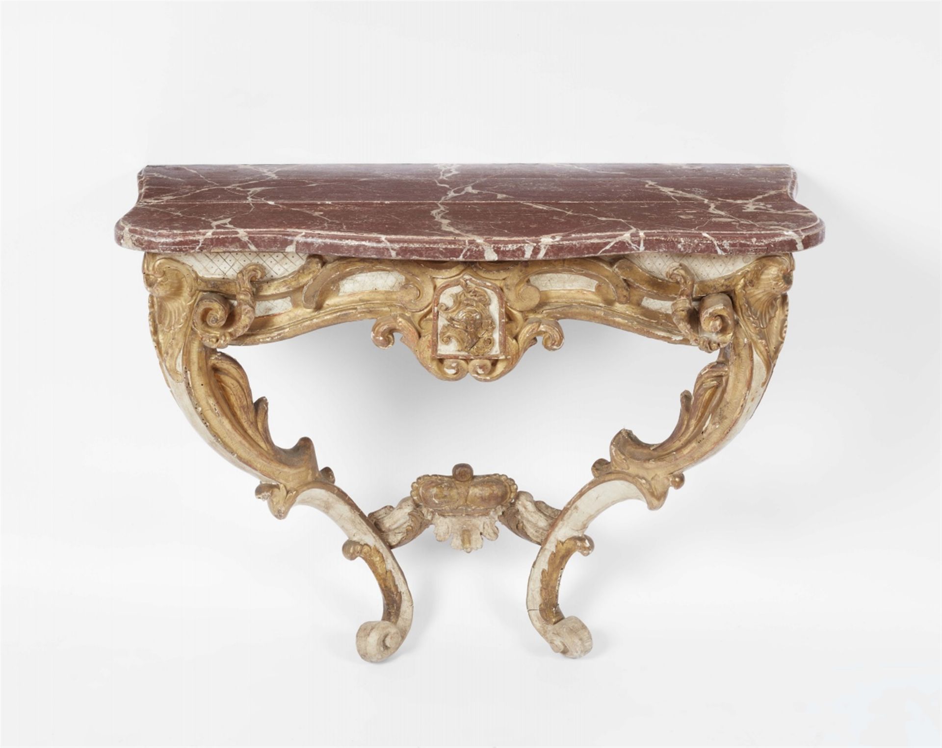 A carved Baroque console table