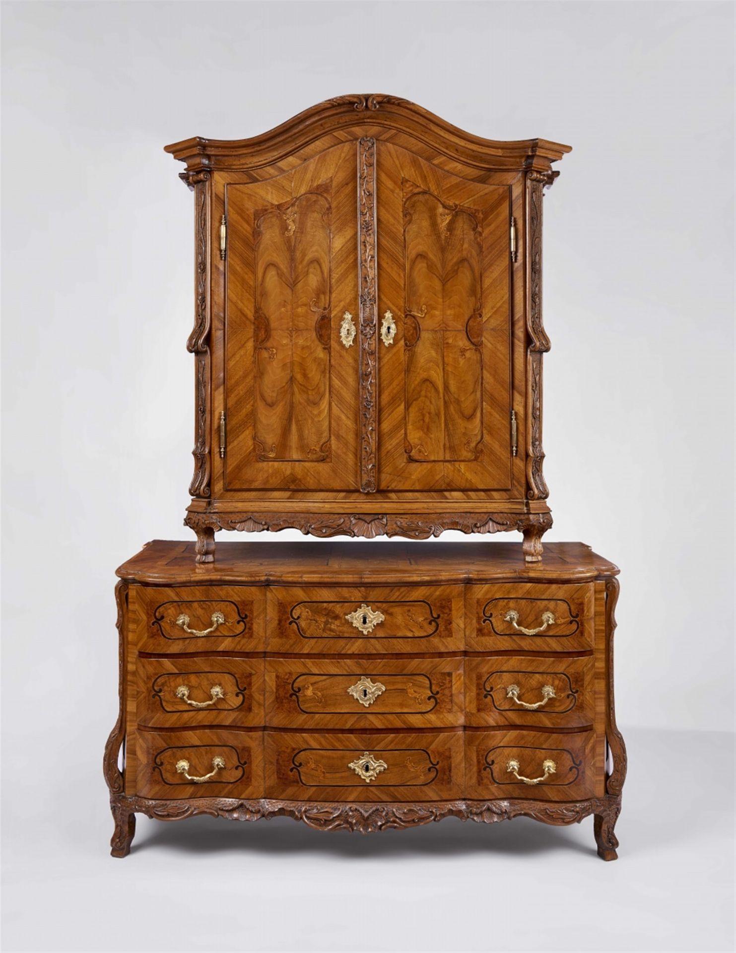 A partly carved Main-Franconian cabinet