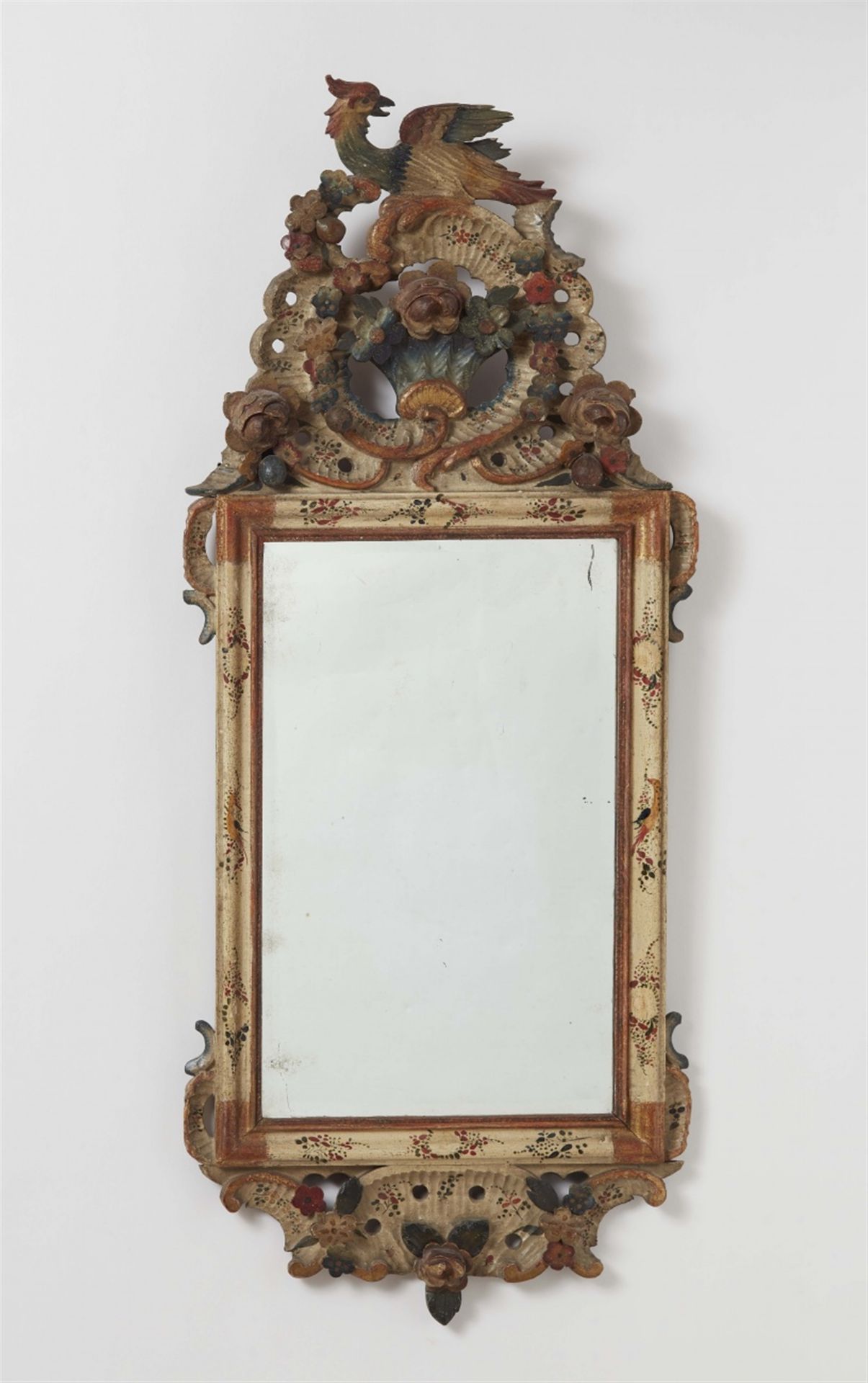 A carved Bayreuth mirror