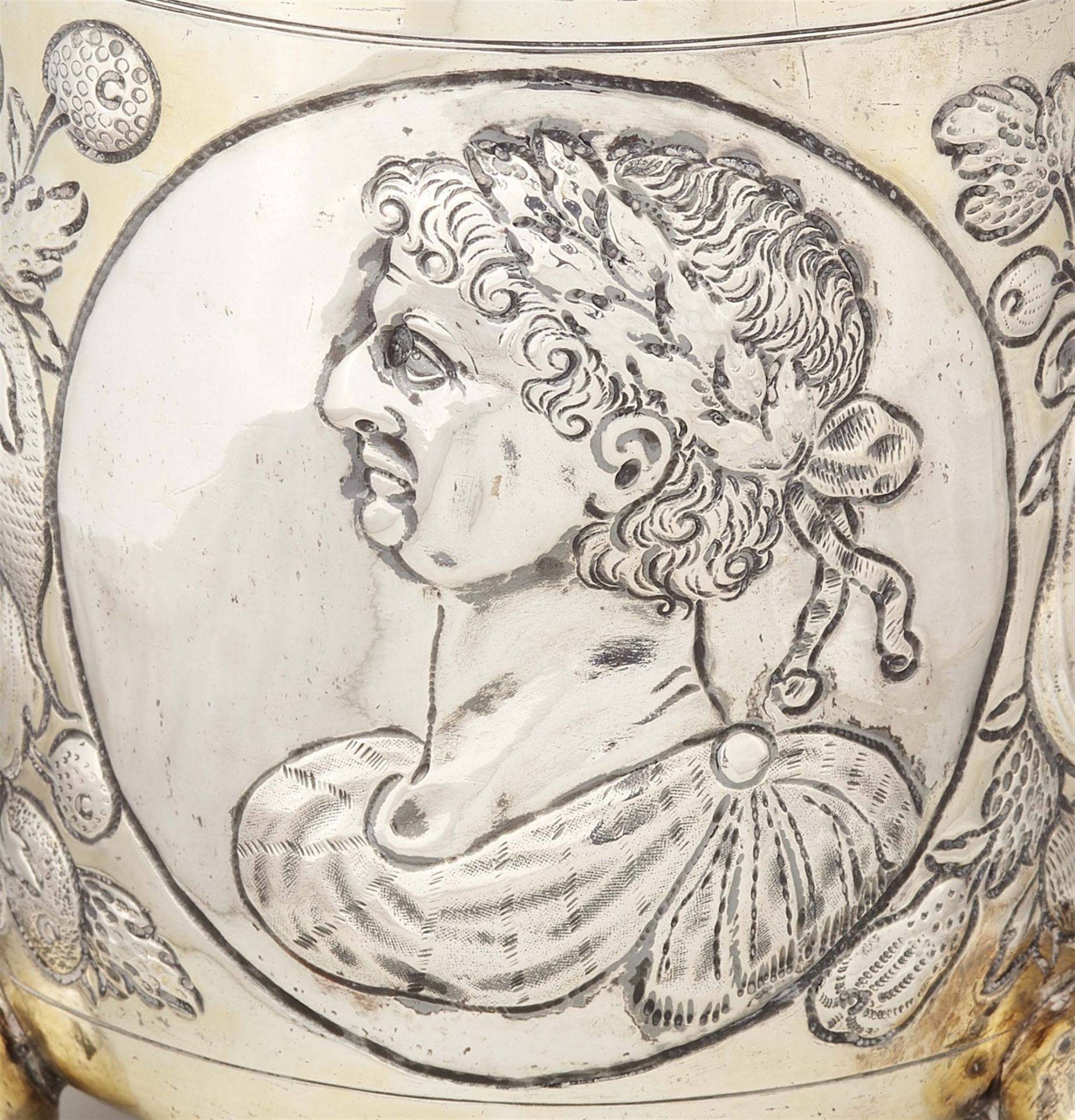 Made for the Abbot of Einsiedeln Abbey:,  An Augsburg Baroque silver beaker of Raphael v. Gottrau - Image 3 of 5