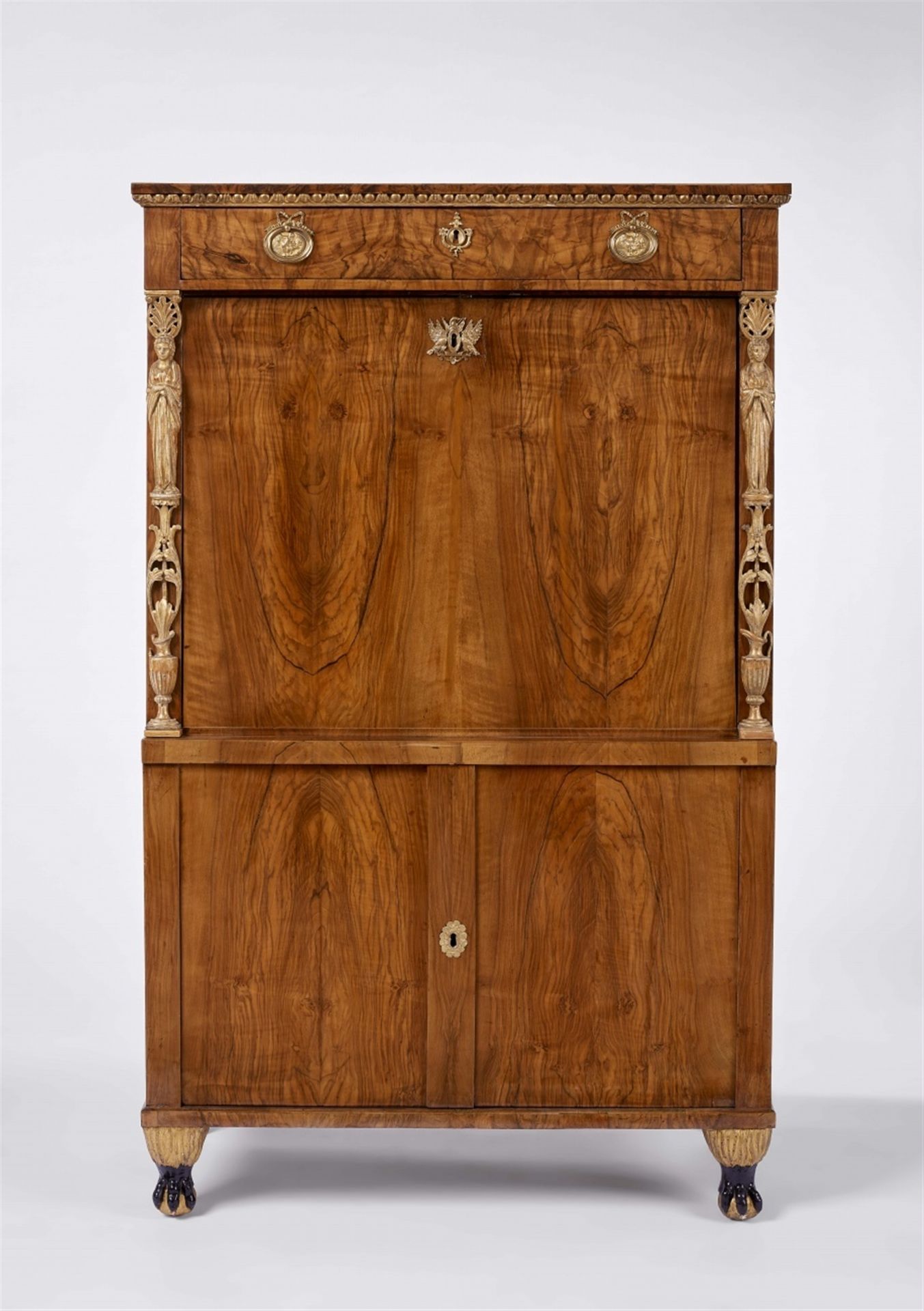 An Empire fall-front writing cabinet