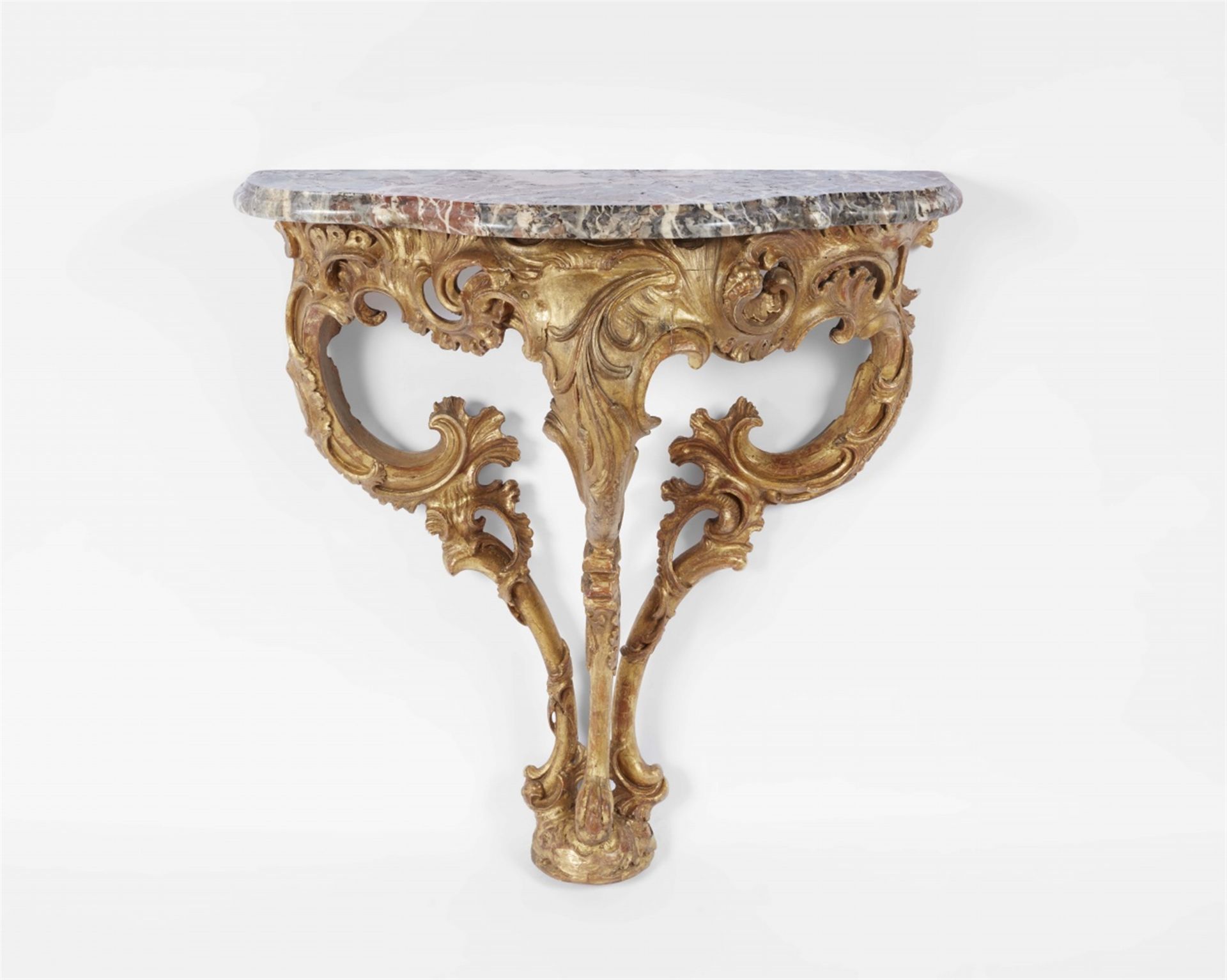 A carved South German Rococo console table