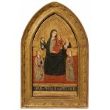 Meister der Madonna Lazzaroni, Thronende Madonna mit Kind und Heiligen