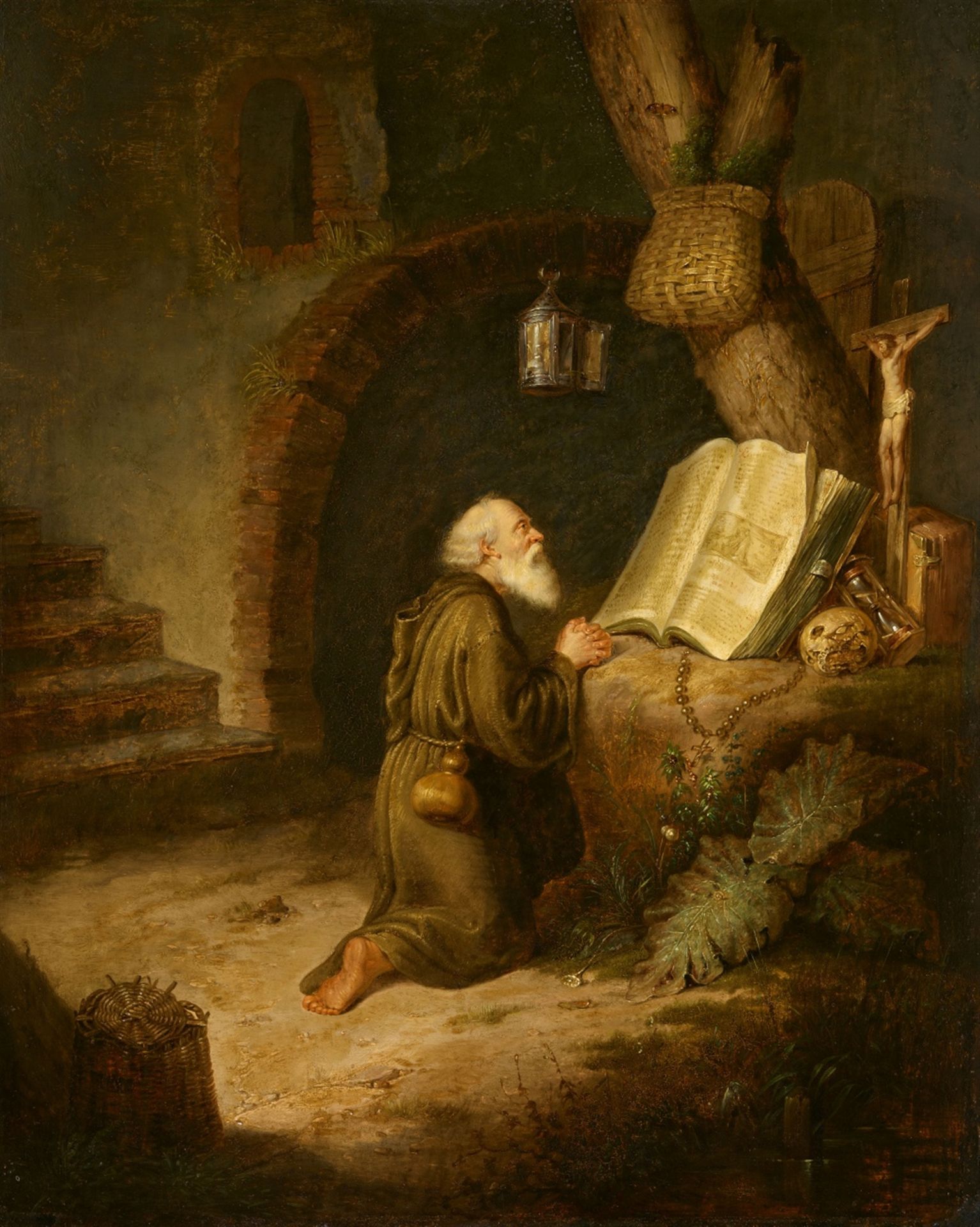 Gerrit Dou, circle of, Praying Hermit