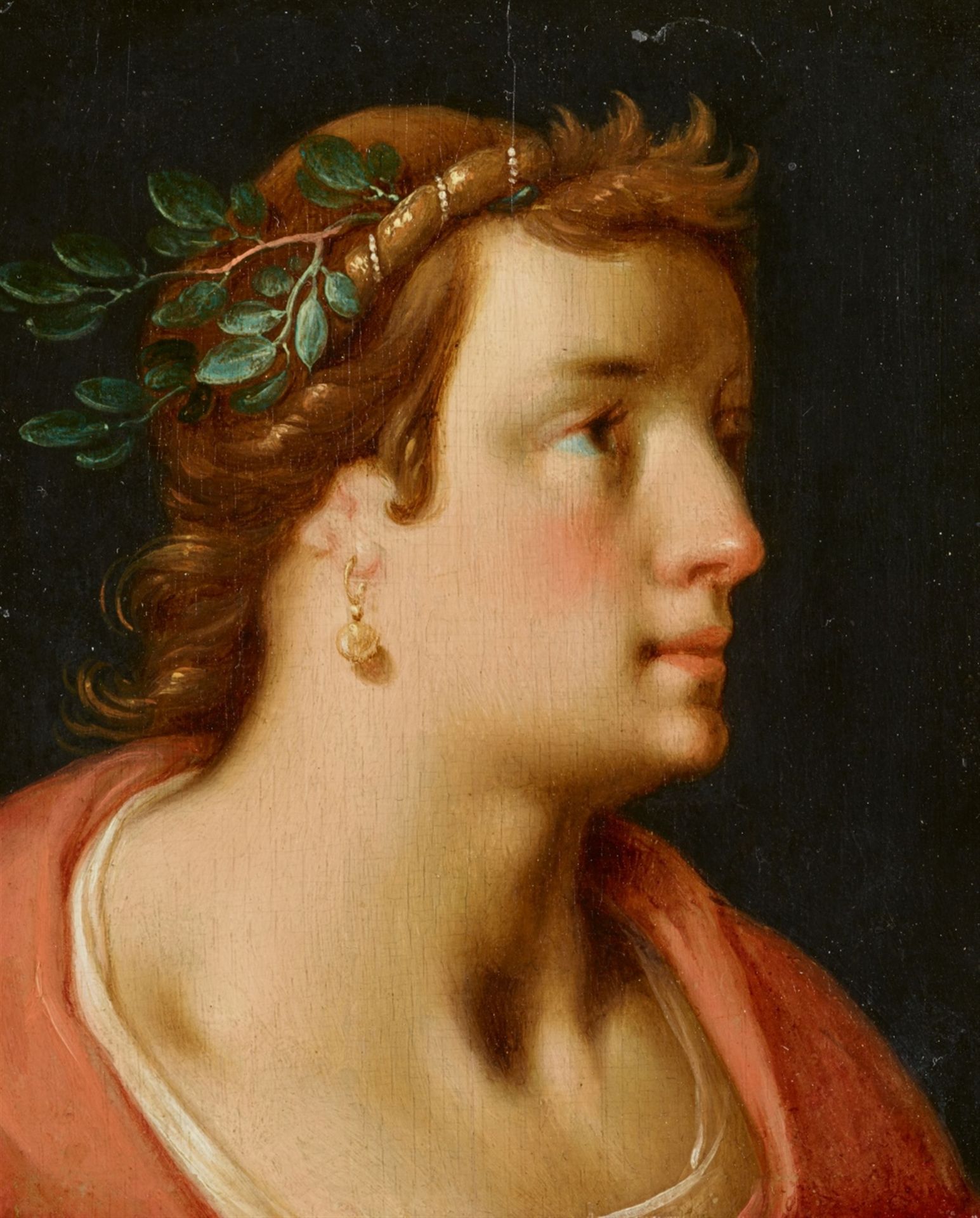 Cornelis Cornelisz. van Haarlem, Bildnis einer Frau à l´antique, Bildnis eines Mannes mit Lorbeerkra