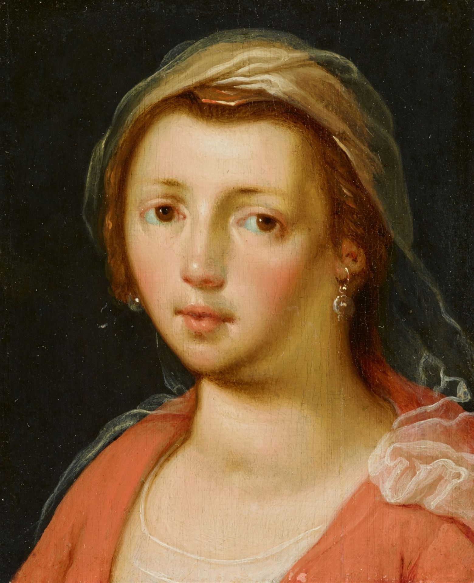 Cornelis Cornelisz. van Haarlem, Bildnis einer Frau à l´antique, Bildnis eines Mannes mit Lorbeerkra - Bild 2 aus 2