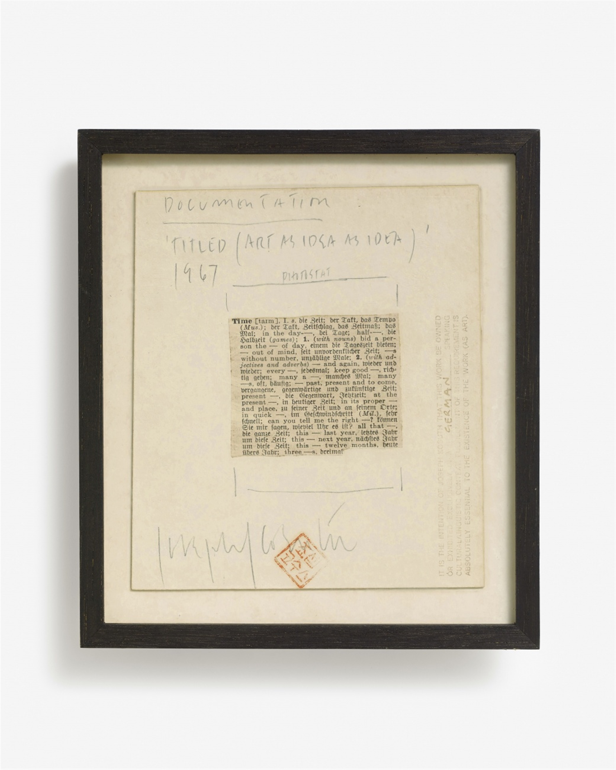 Joseph Kosuth, Art As Idea As Idea - Image 2 of 2