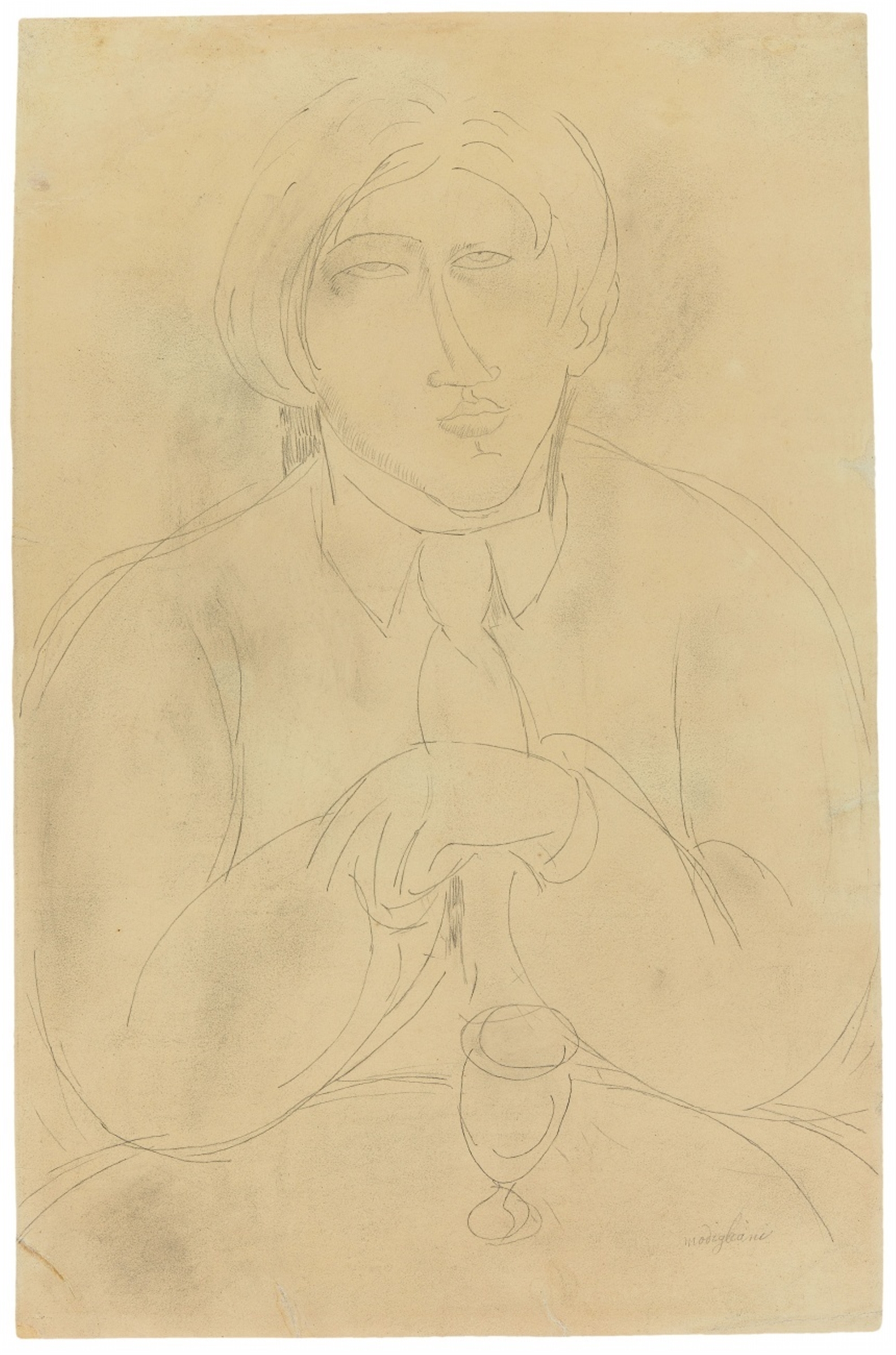 Amedeo Modigliani, Chaïm Soutine assis à une table